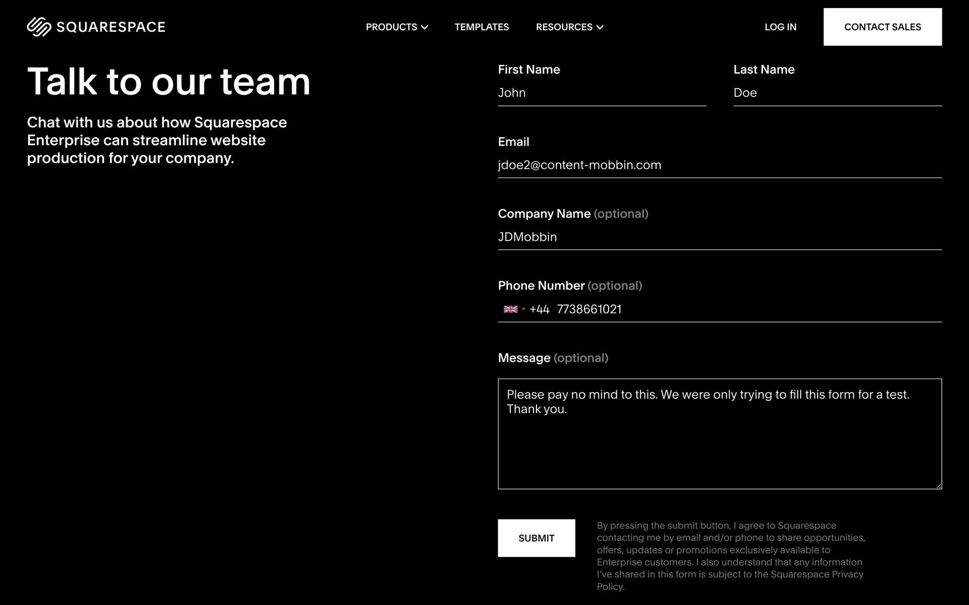 Squarespace Web Business interface screenshot 23