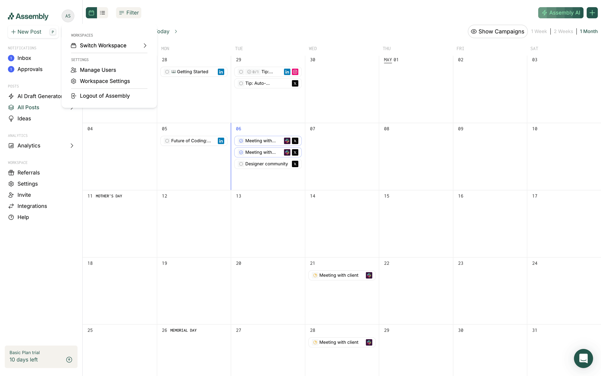 Assembly Web Productivity interface screenshot 15