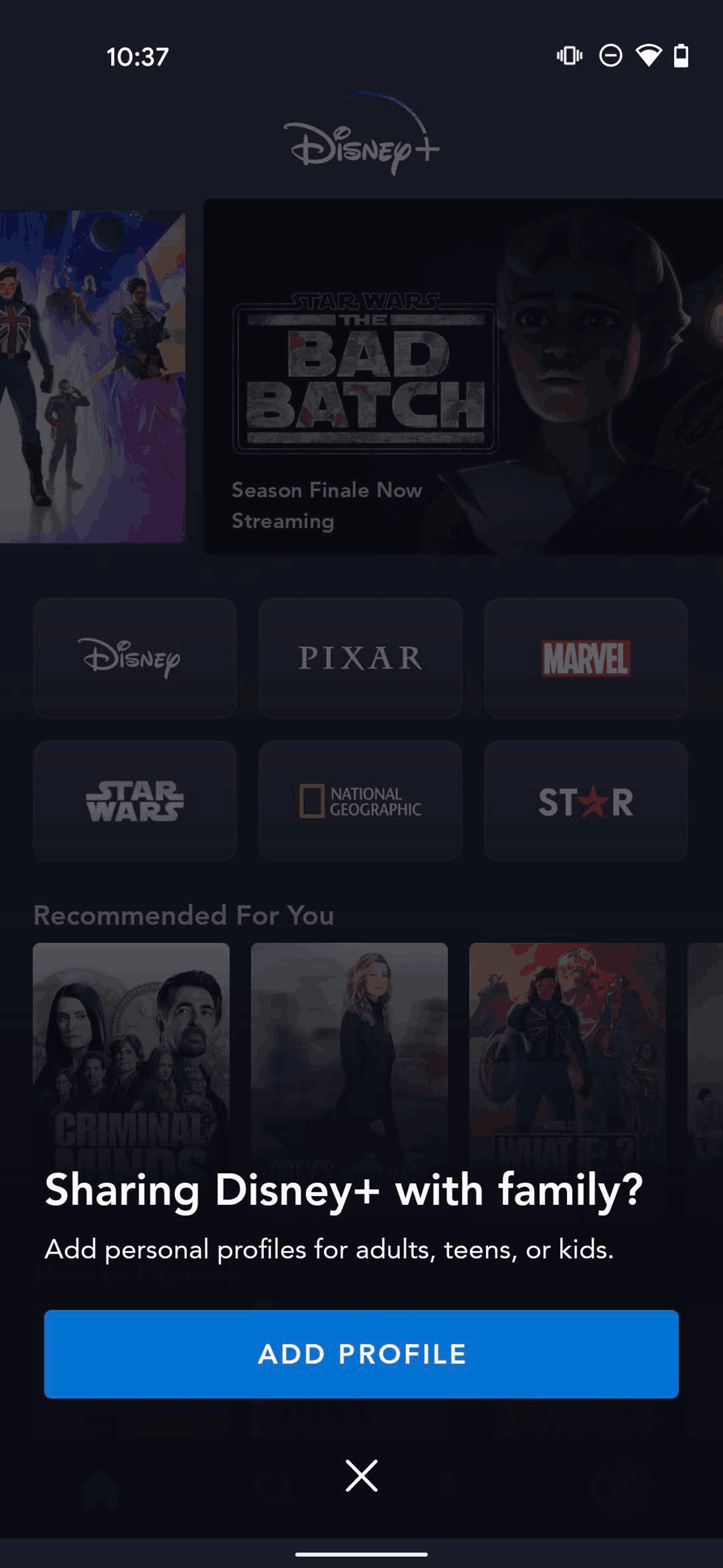 Disney+ Android Entertainment interface screenshot 15