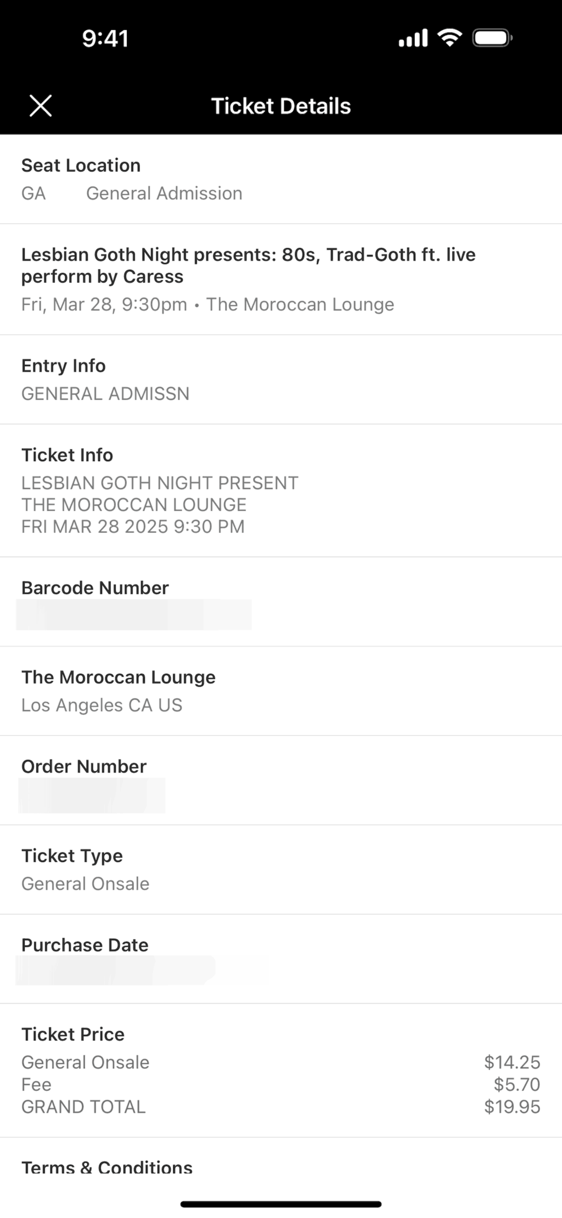 Live Nation iOS Music & Audio interface screenshot 19