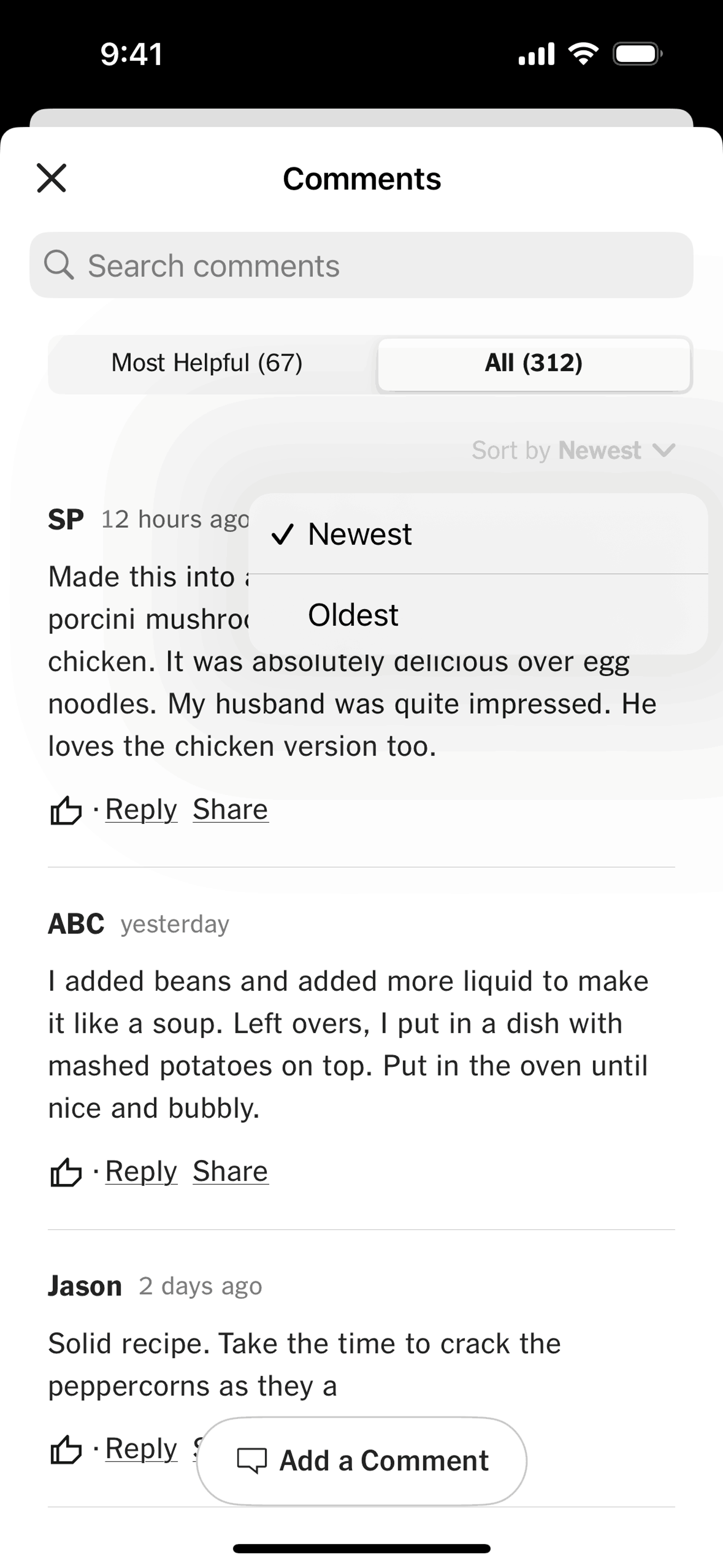 NYT Cooking iOS Food & Drink interface screenshot 12
