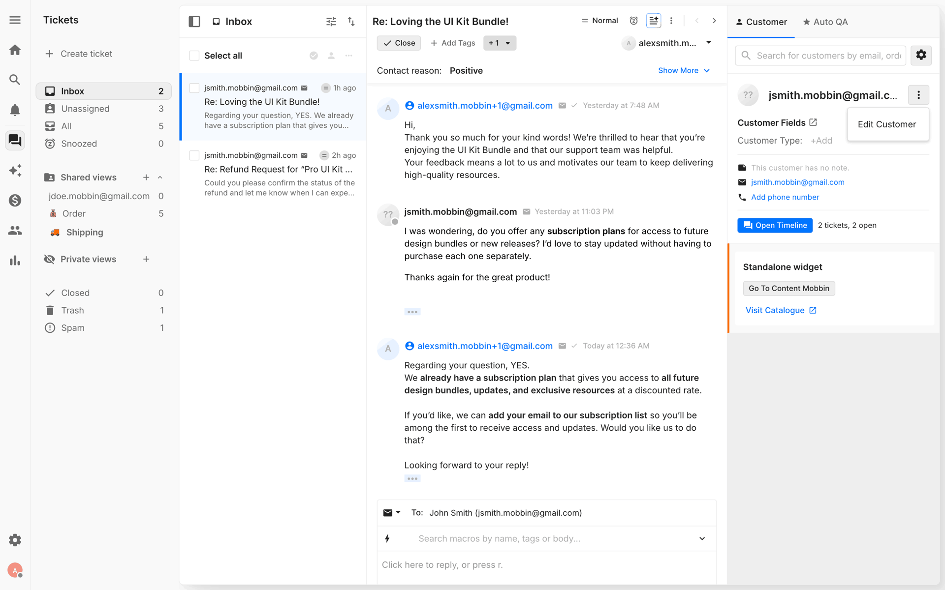 Gorgias Web Business interface screenshot 21