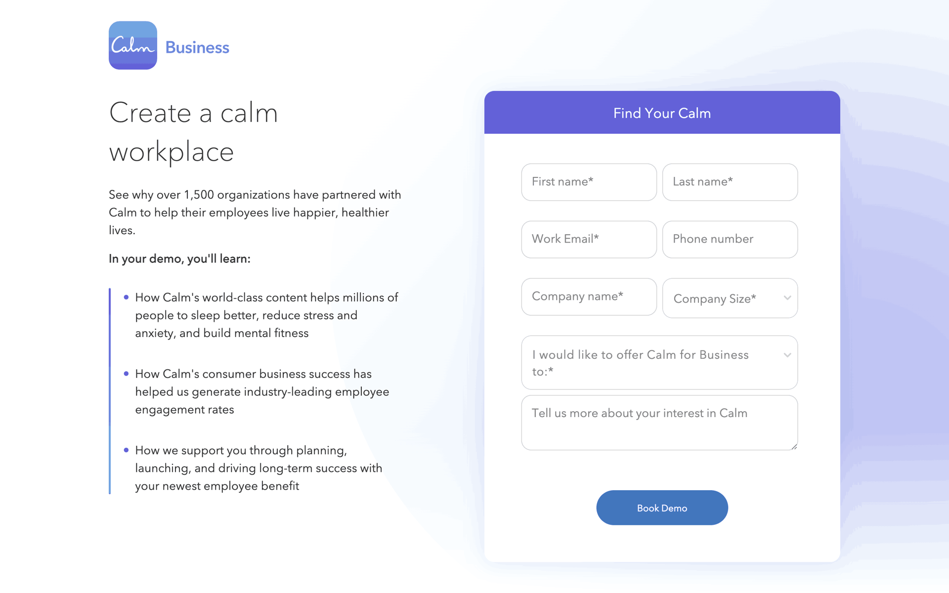 Calm Web Health & Fitness interface screenshot 20