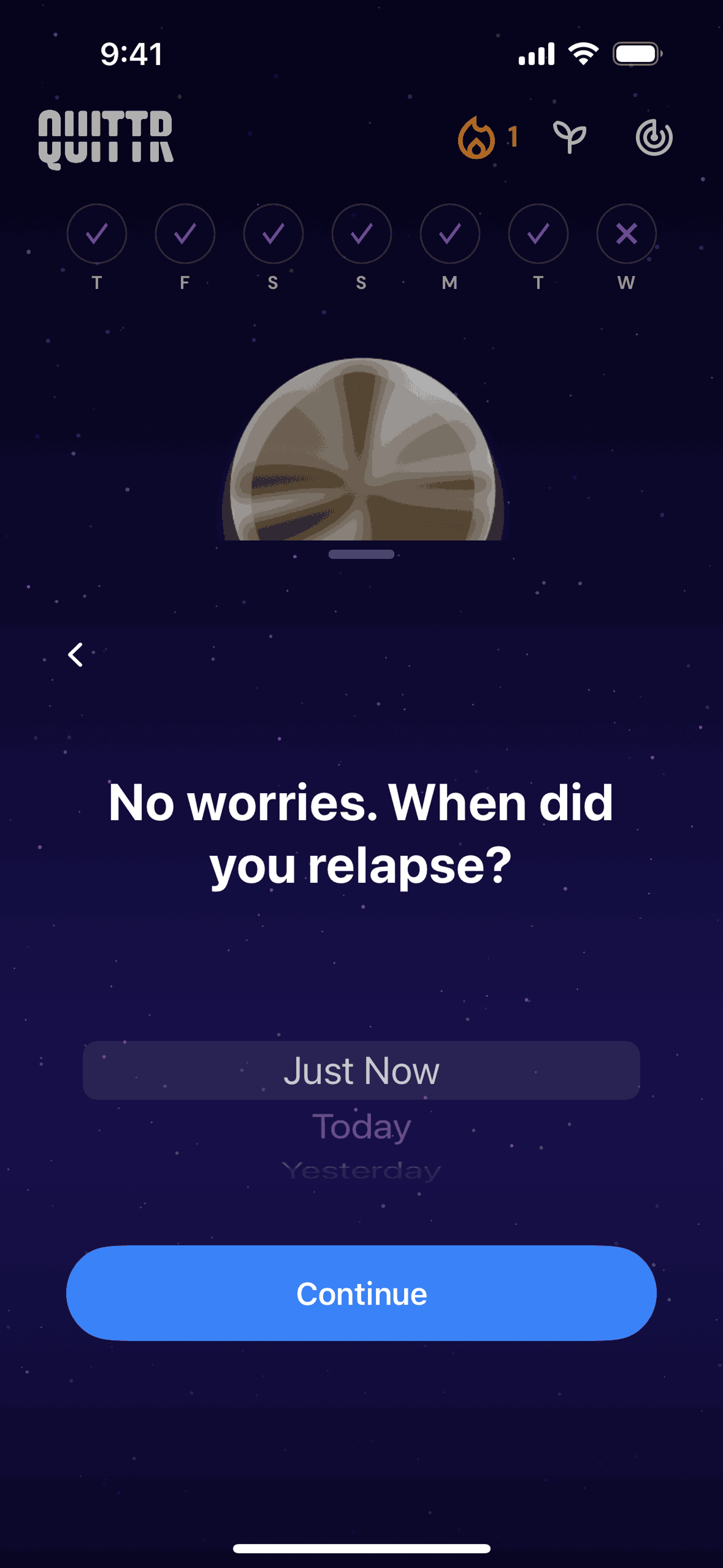QUITTR iOS Health & Fitness interface screenshot 23