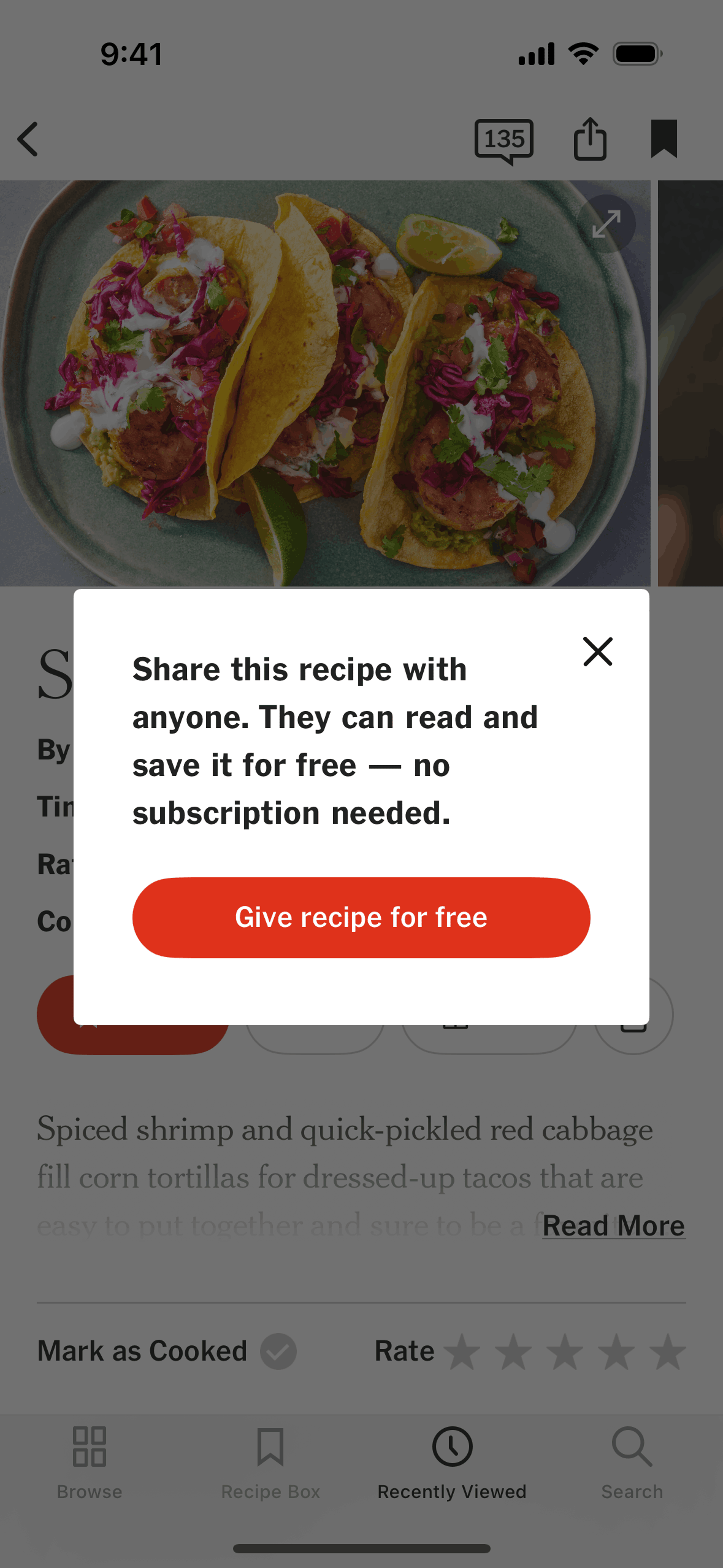 NYT Cooking iOS Food & Drink interface screenshot 16