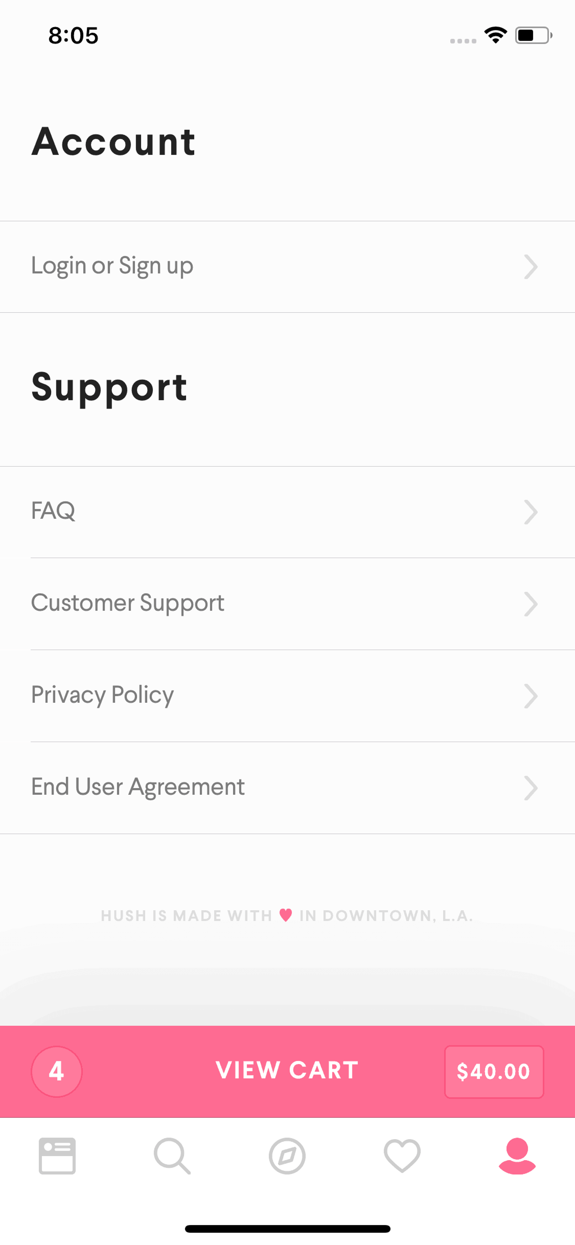 Hush iOS Shopping interface screenshot 19