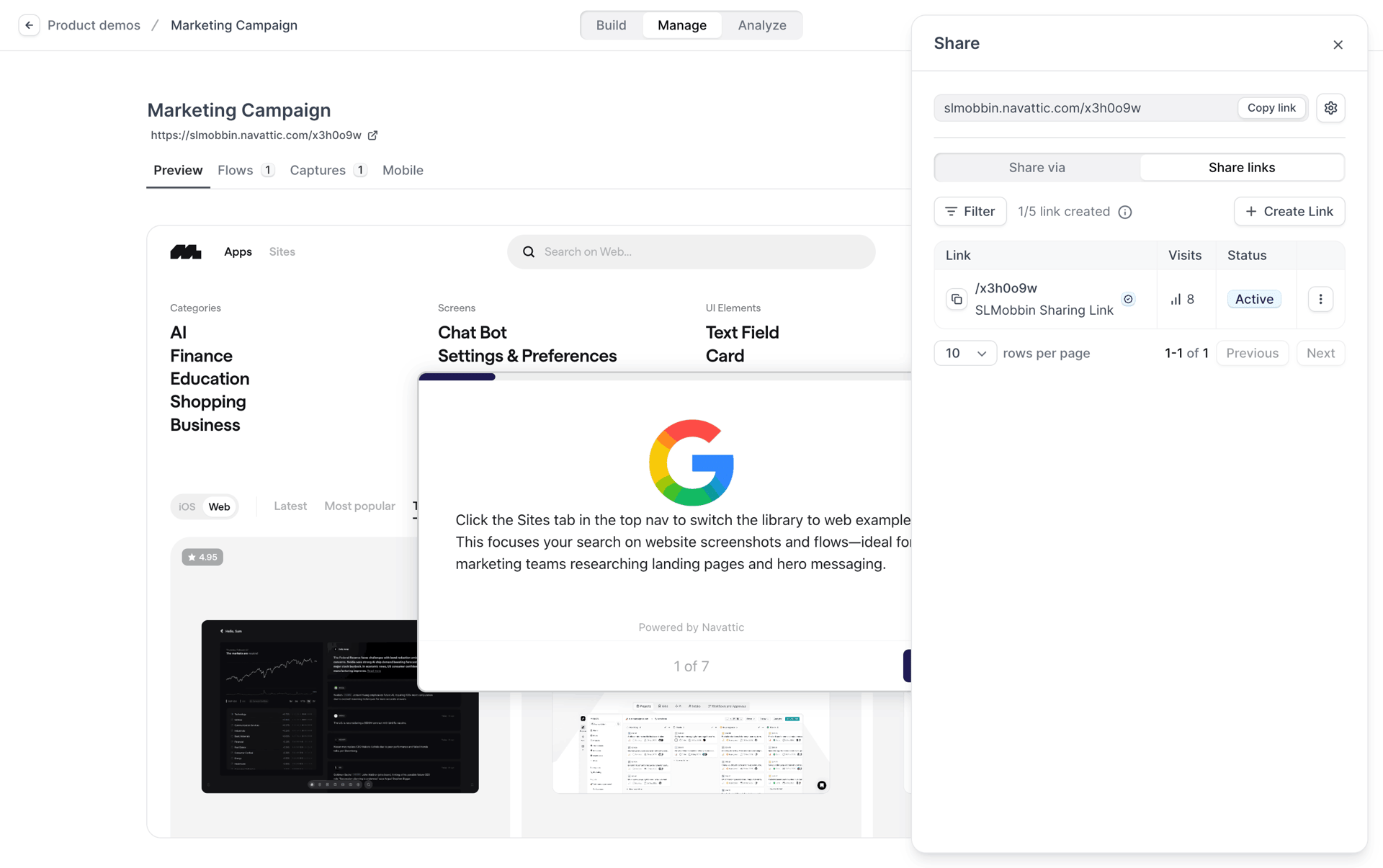 Navattic Web Business interface screenshot 17