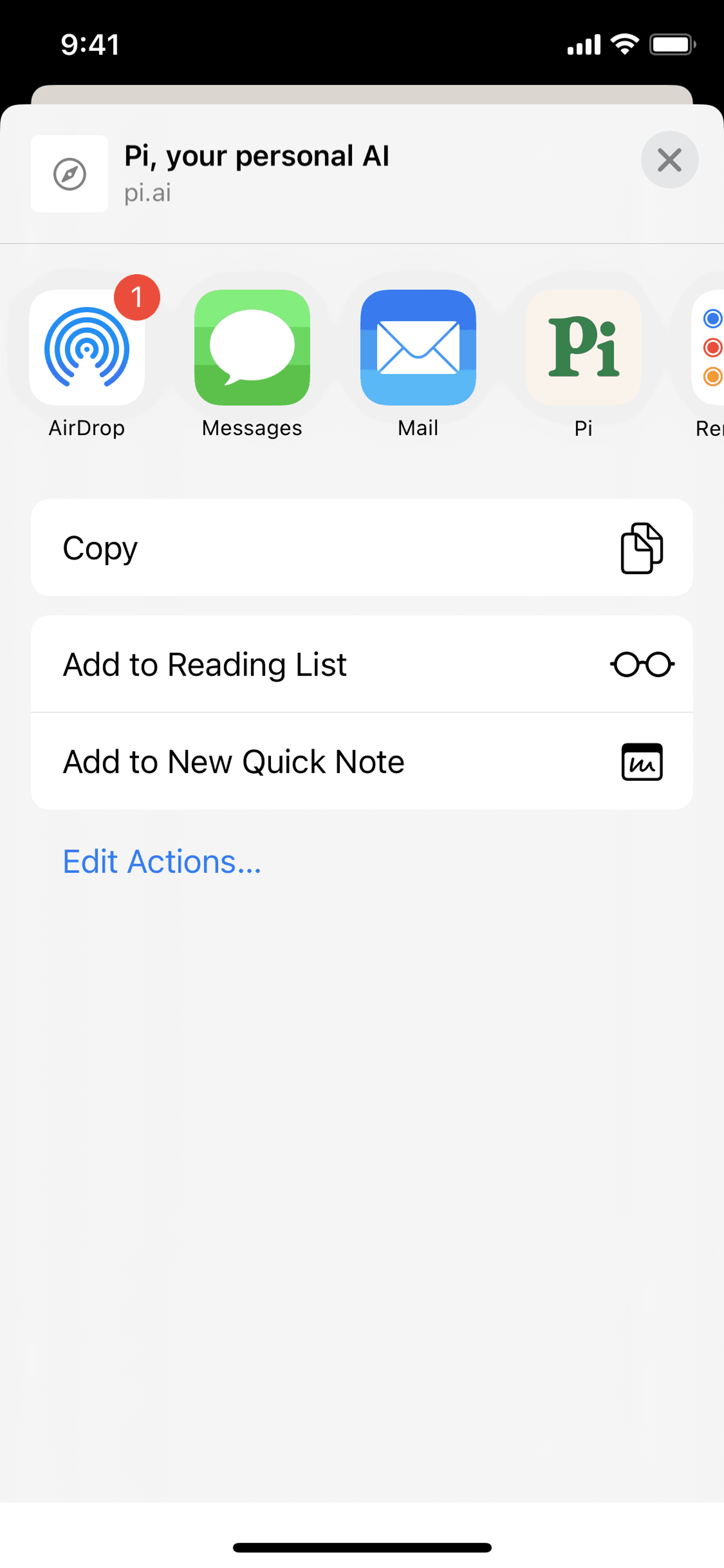 Pi iOS AI interface screenshot 13
