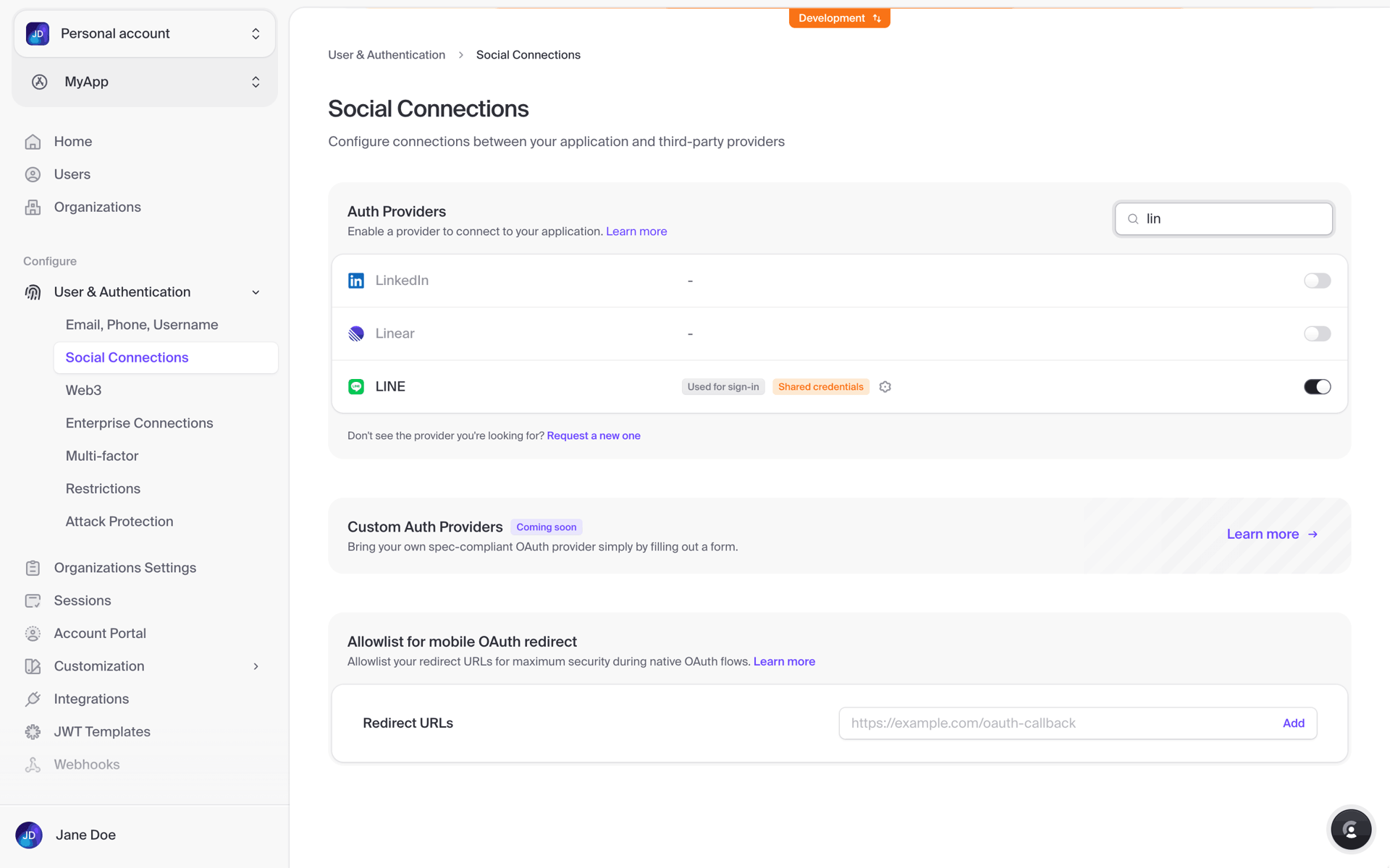 Clerk Web Developer Tools interface screenshot 11