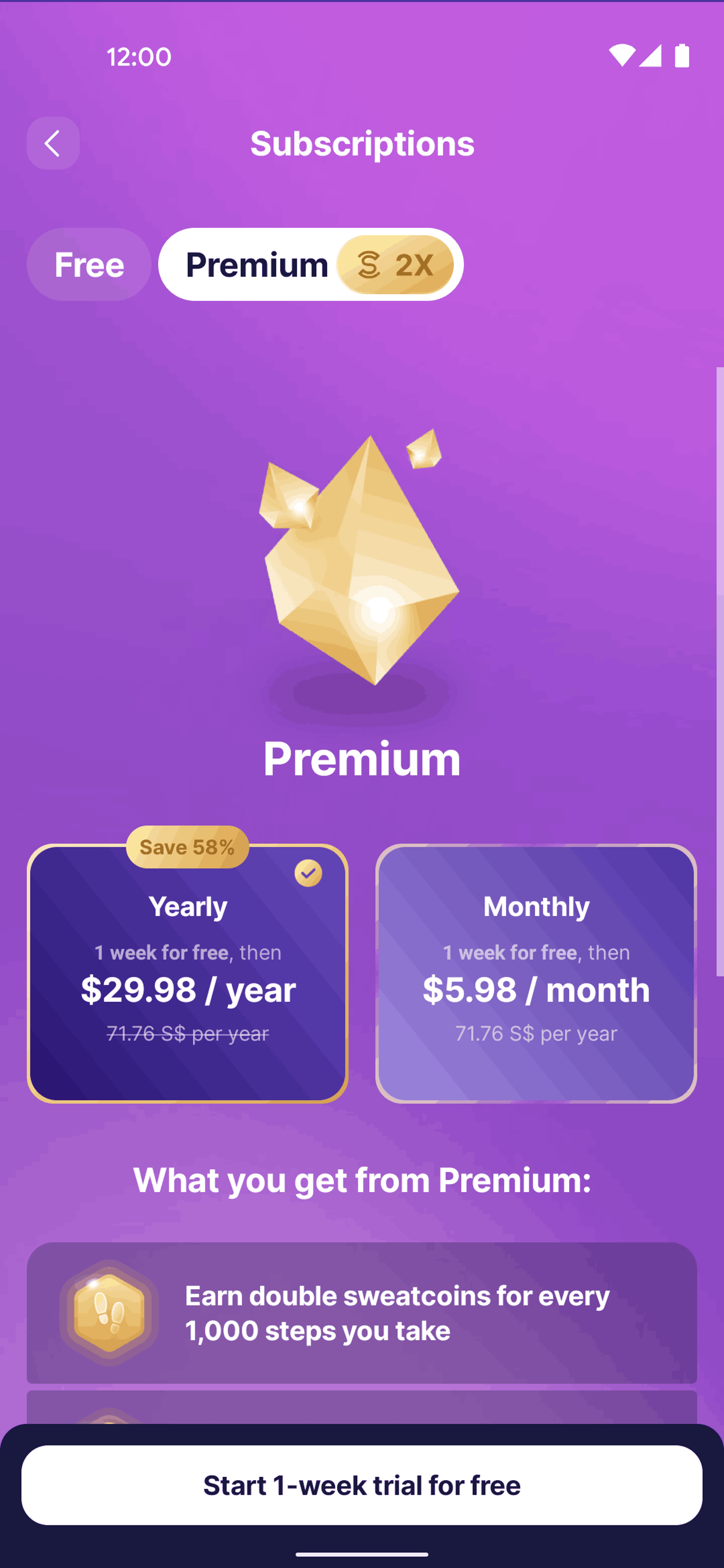 Sweatcoin Android Health & Fitness interface screenshot 23