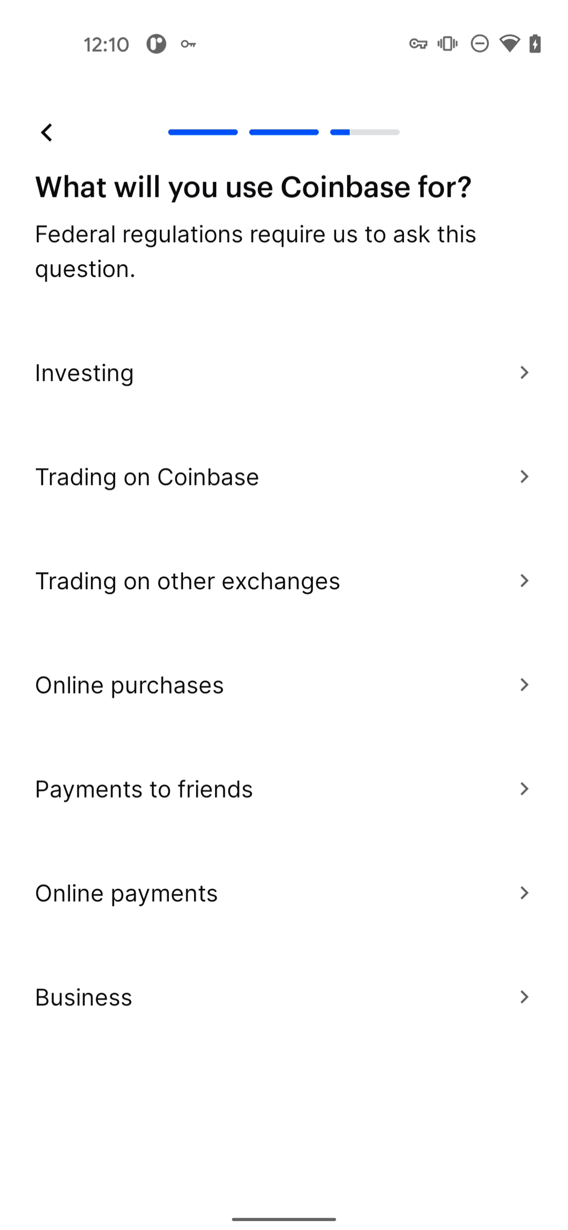 Coinbase Android Finance interface screenshot 17