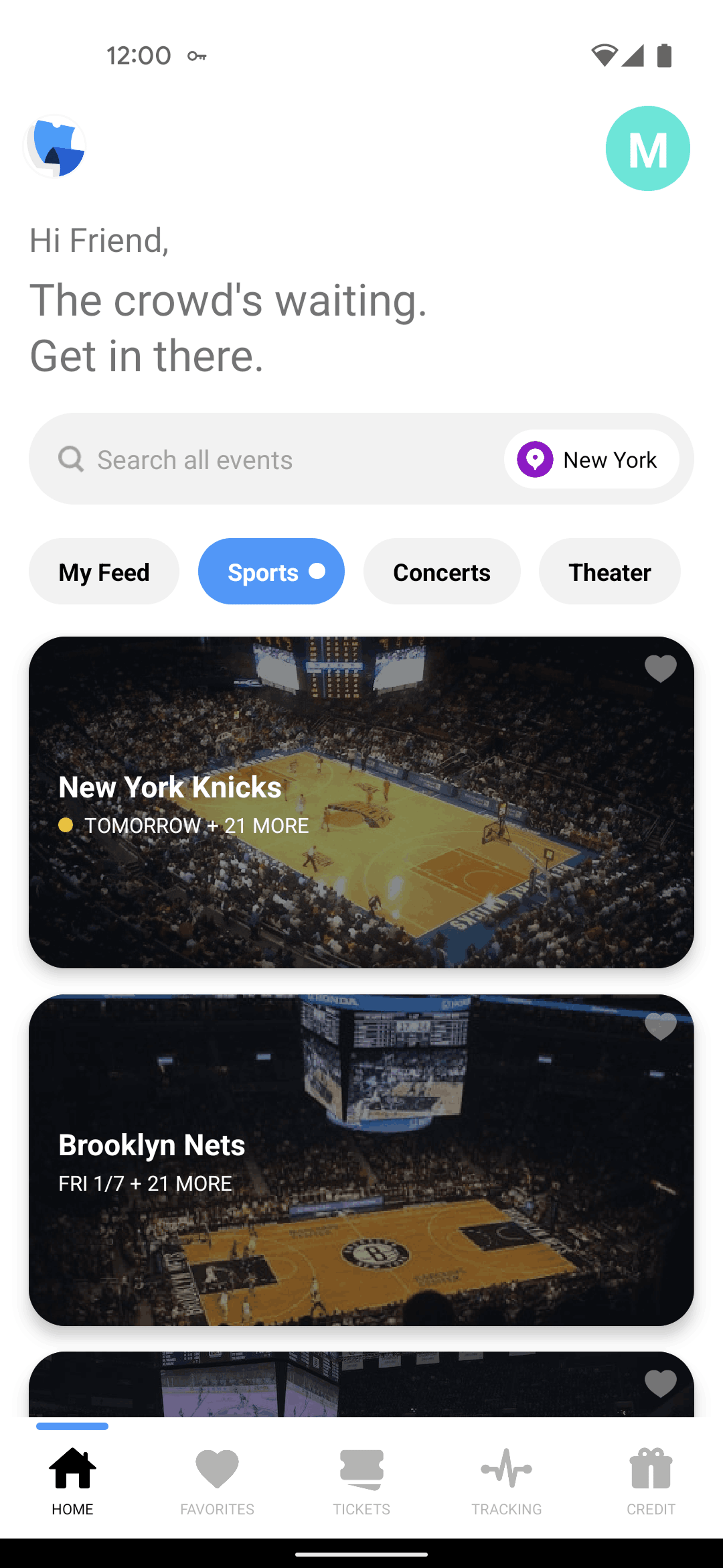 TickPick Android Entertainment interface screenshot 2