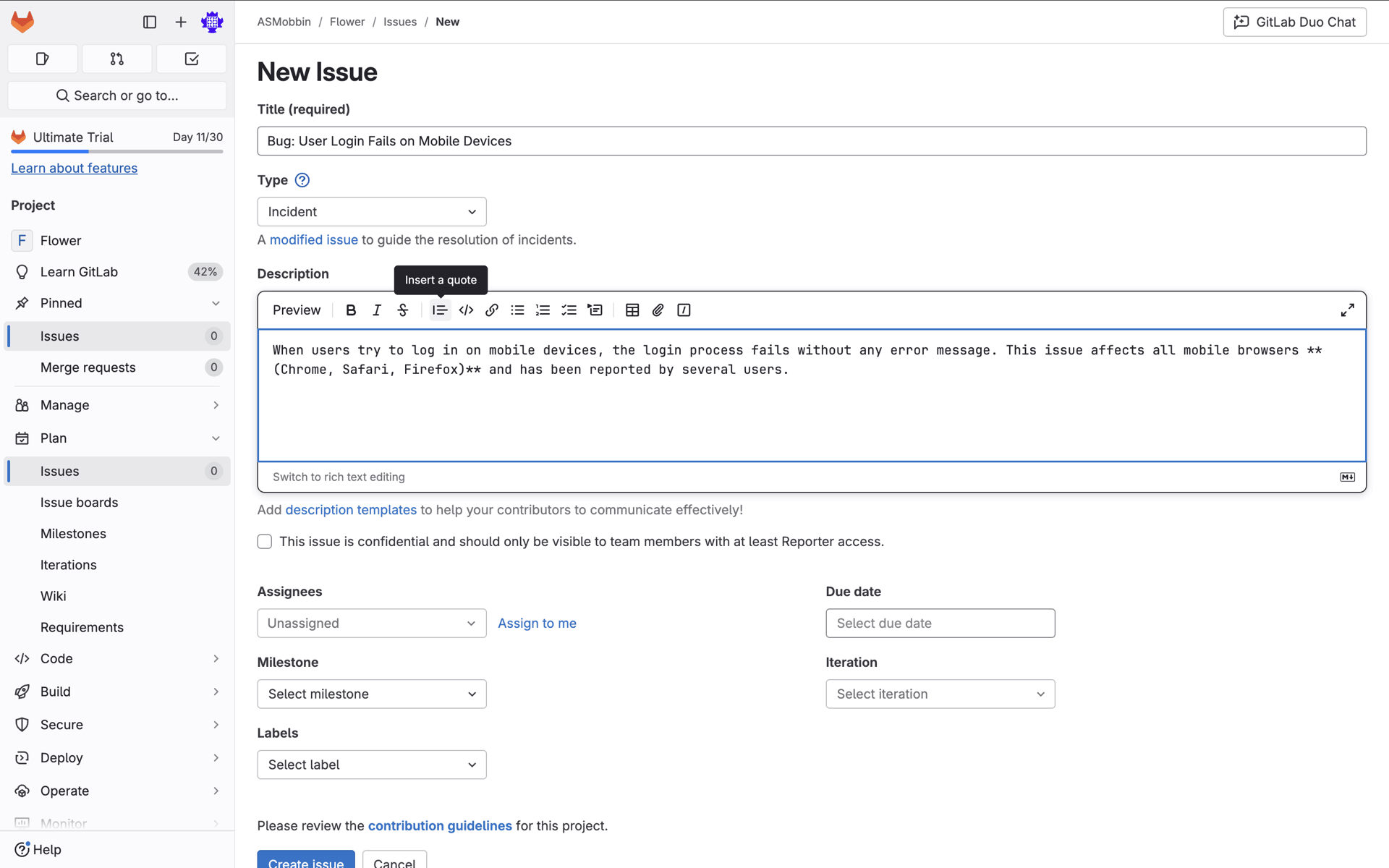 GitLab Web Developer Tools interface screenshot 8