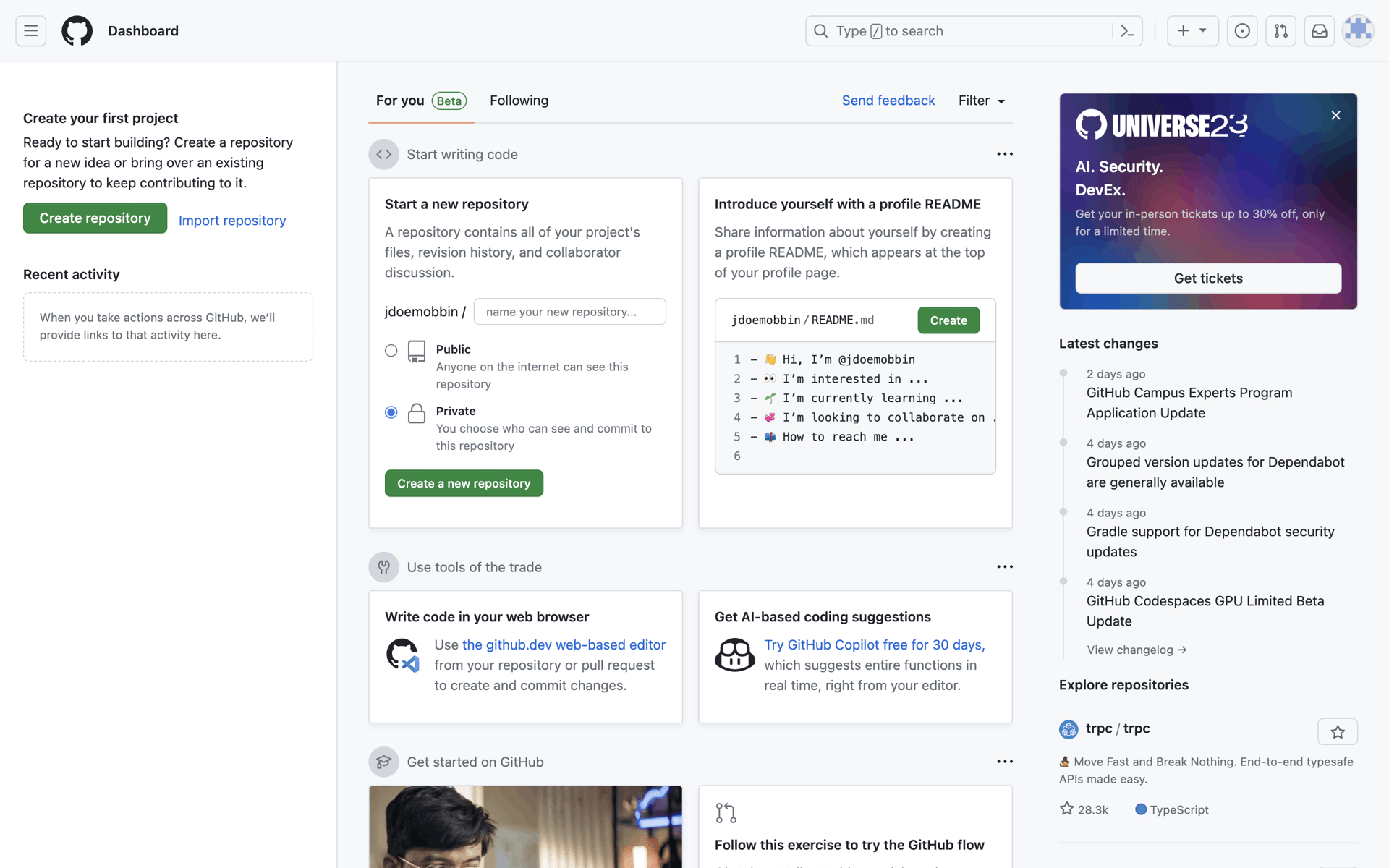 GitHub Web Developer Tools interface screenshot 6