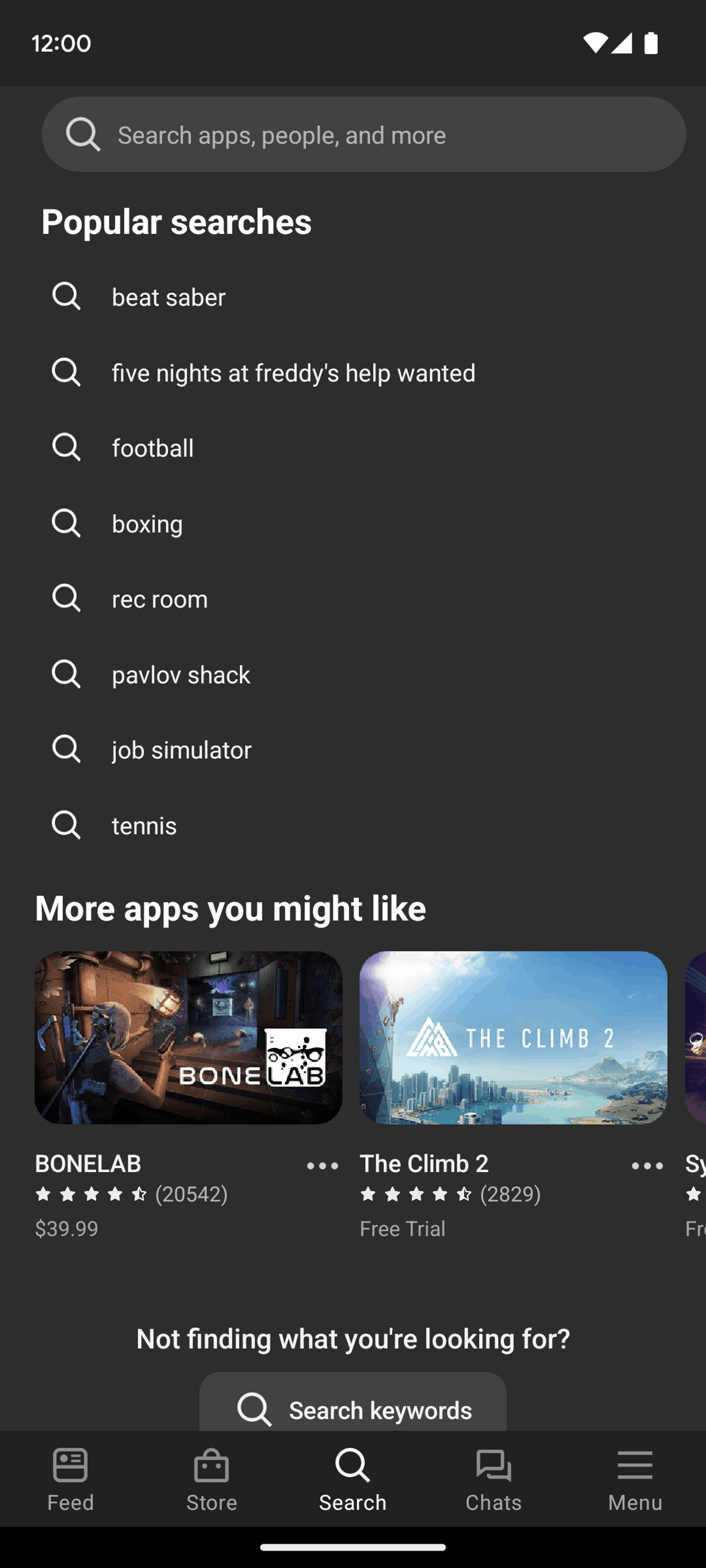 Meta Quest Android Entertainment interface screenshot 15