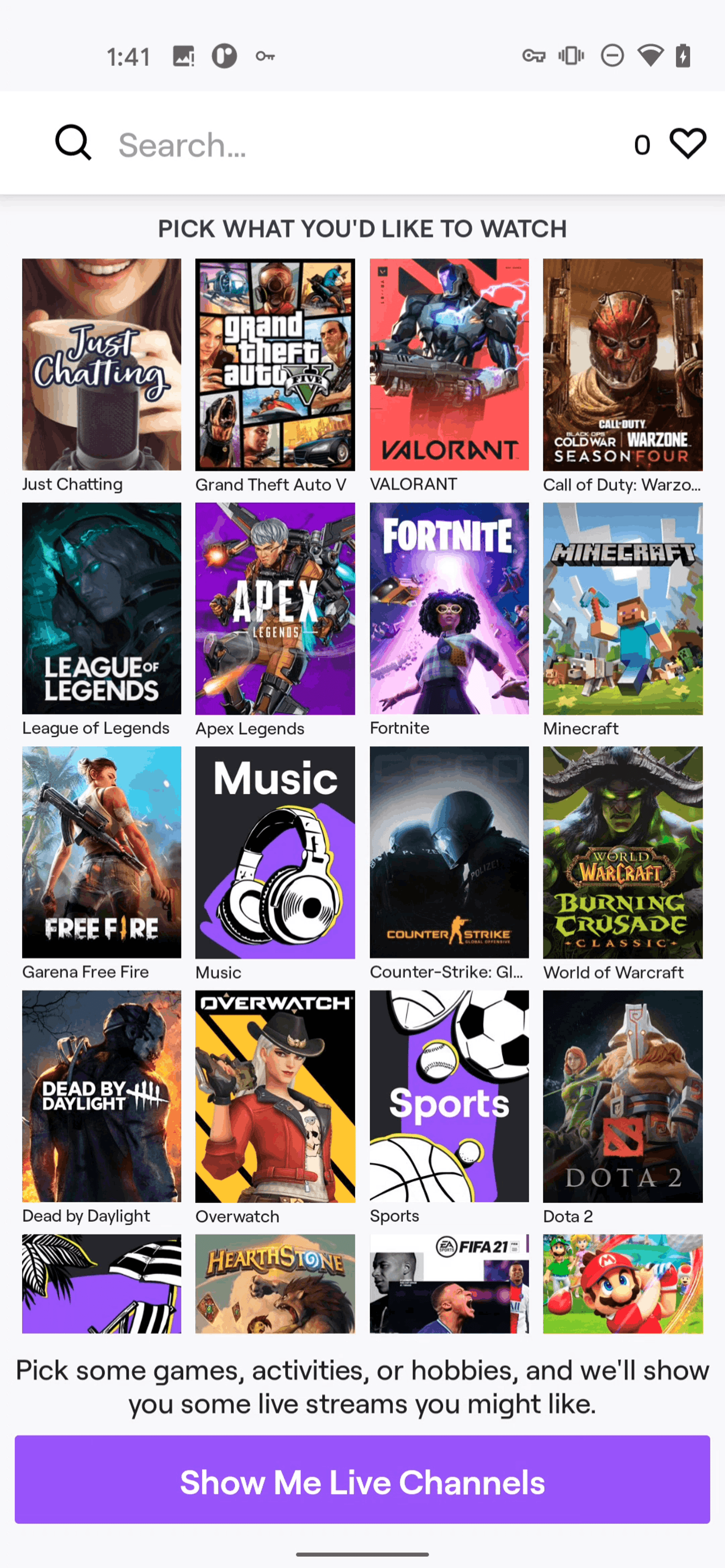 Twitch Android Photo & Video interface screenshot 8
