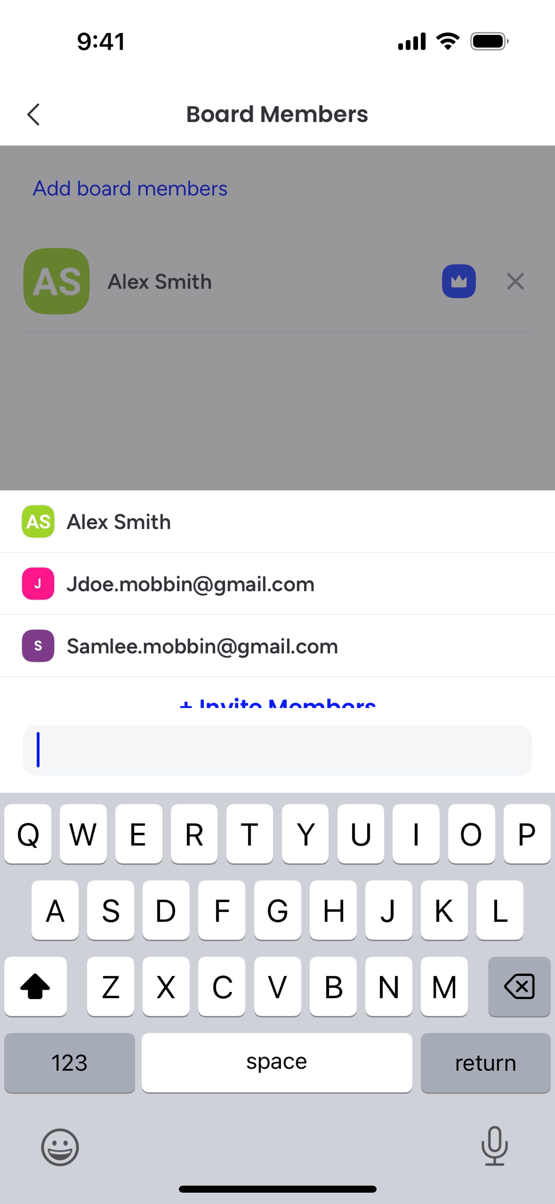monday.com iOS Collaboration interface screenshot 7
