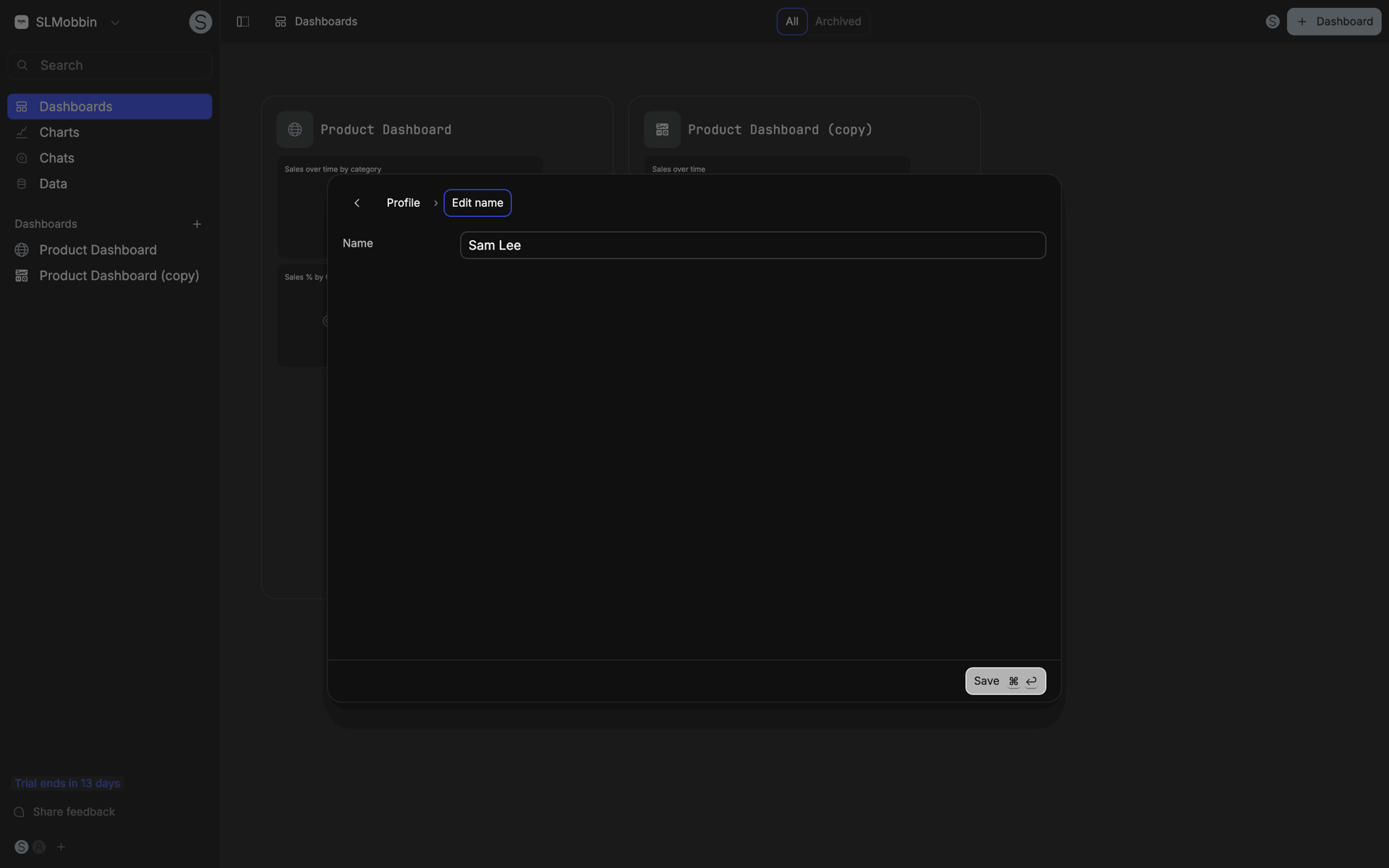 Basedash Web Business interface screenshot 17