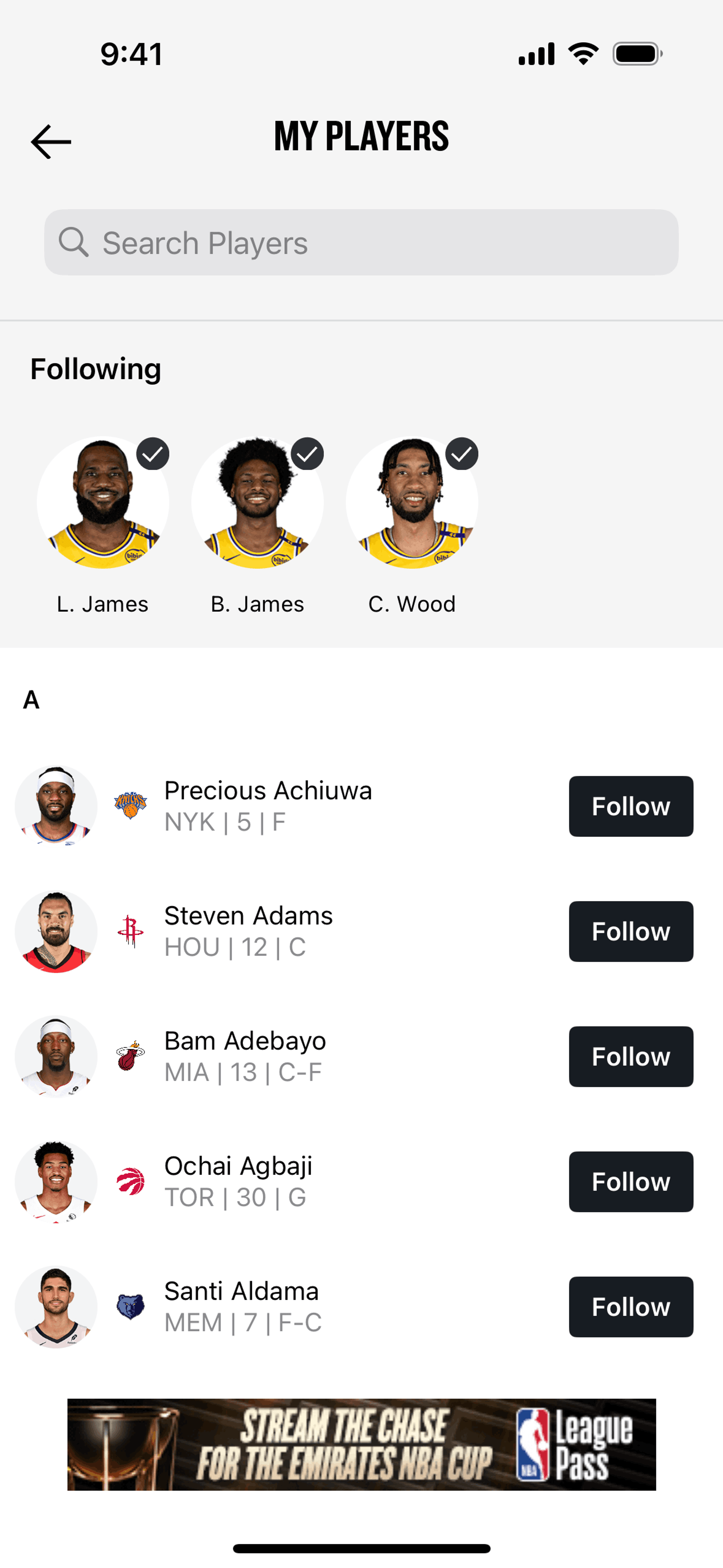 NBA iOS Sports interface screenshot 21