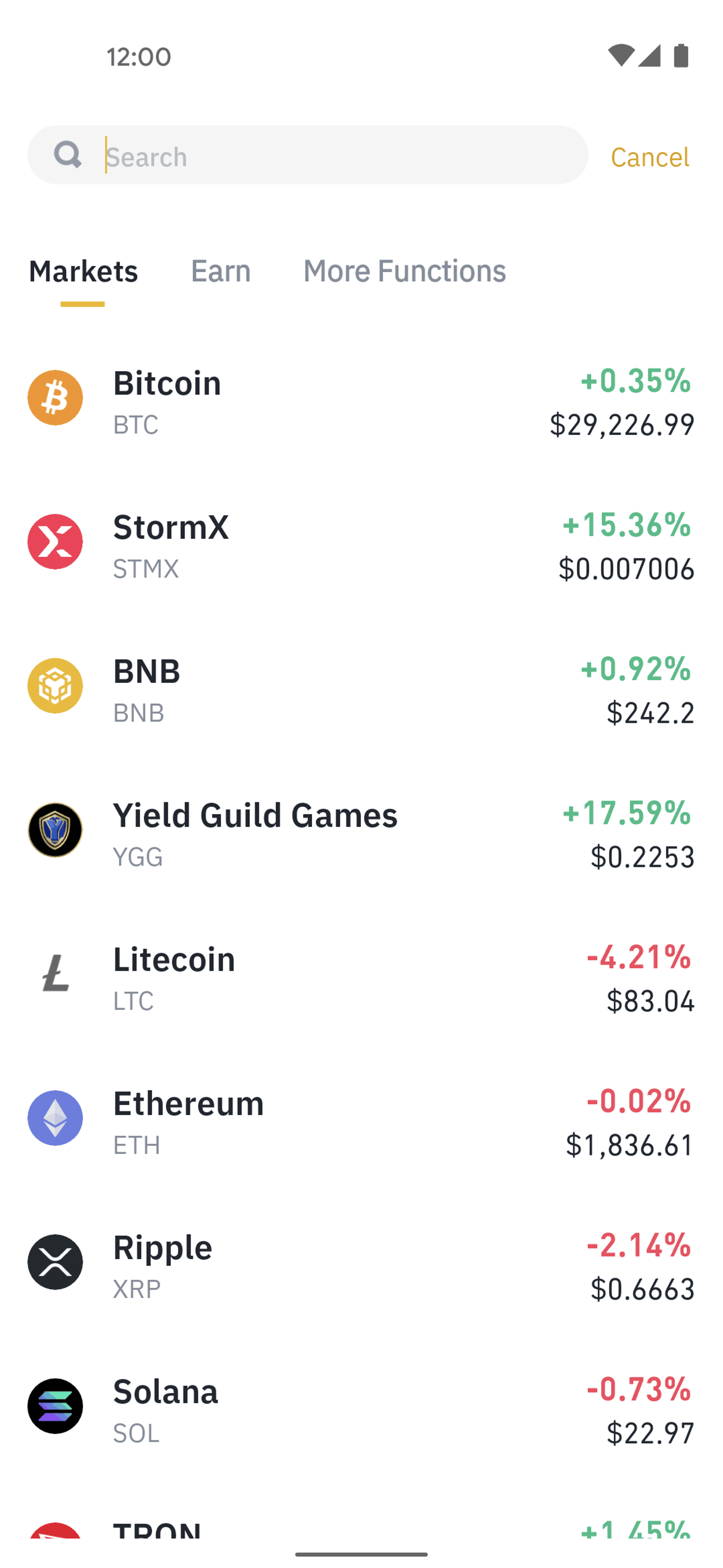 Binance Android Finance interface screenshot 15