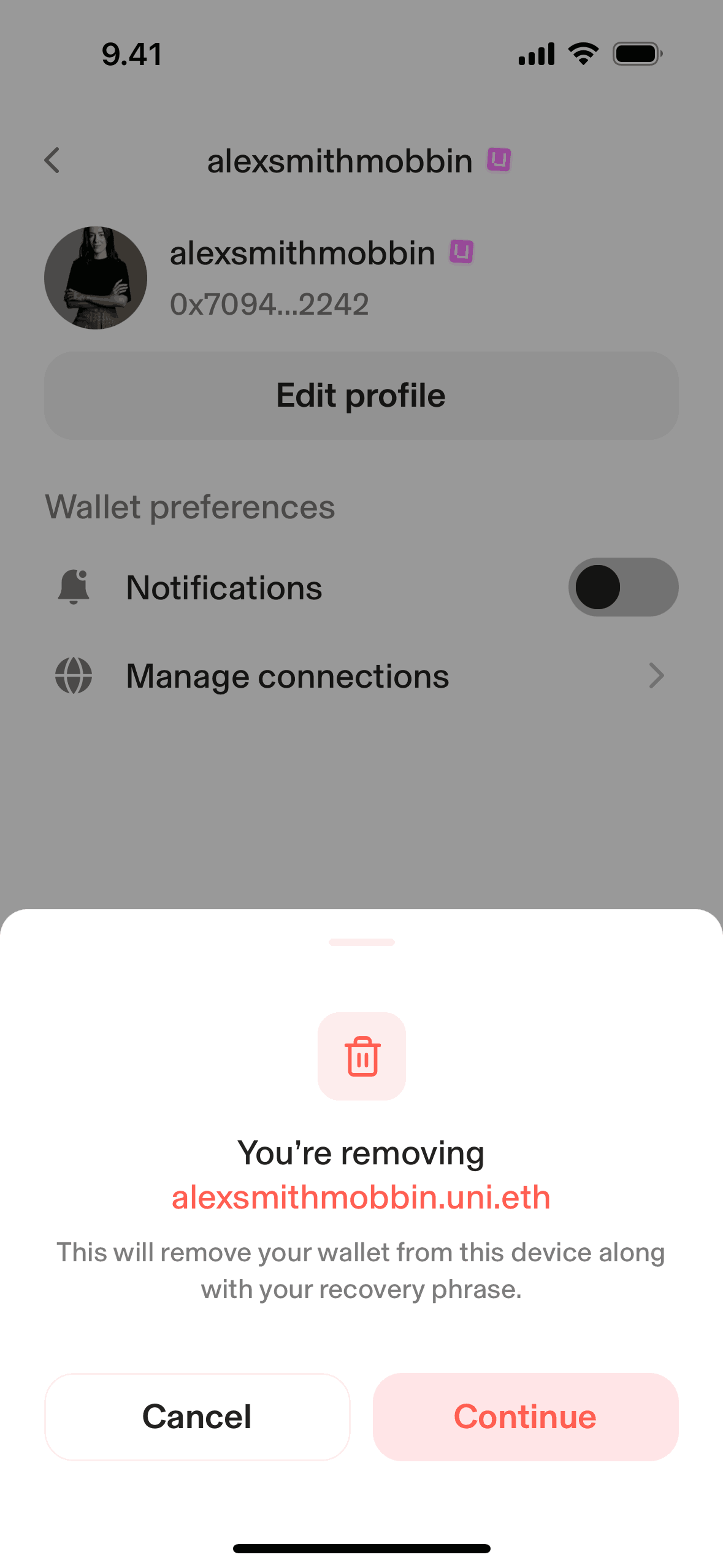 Uniswap iOS Finance interface screenshot 11