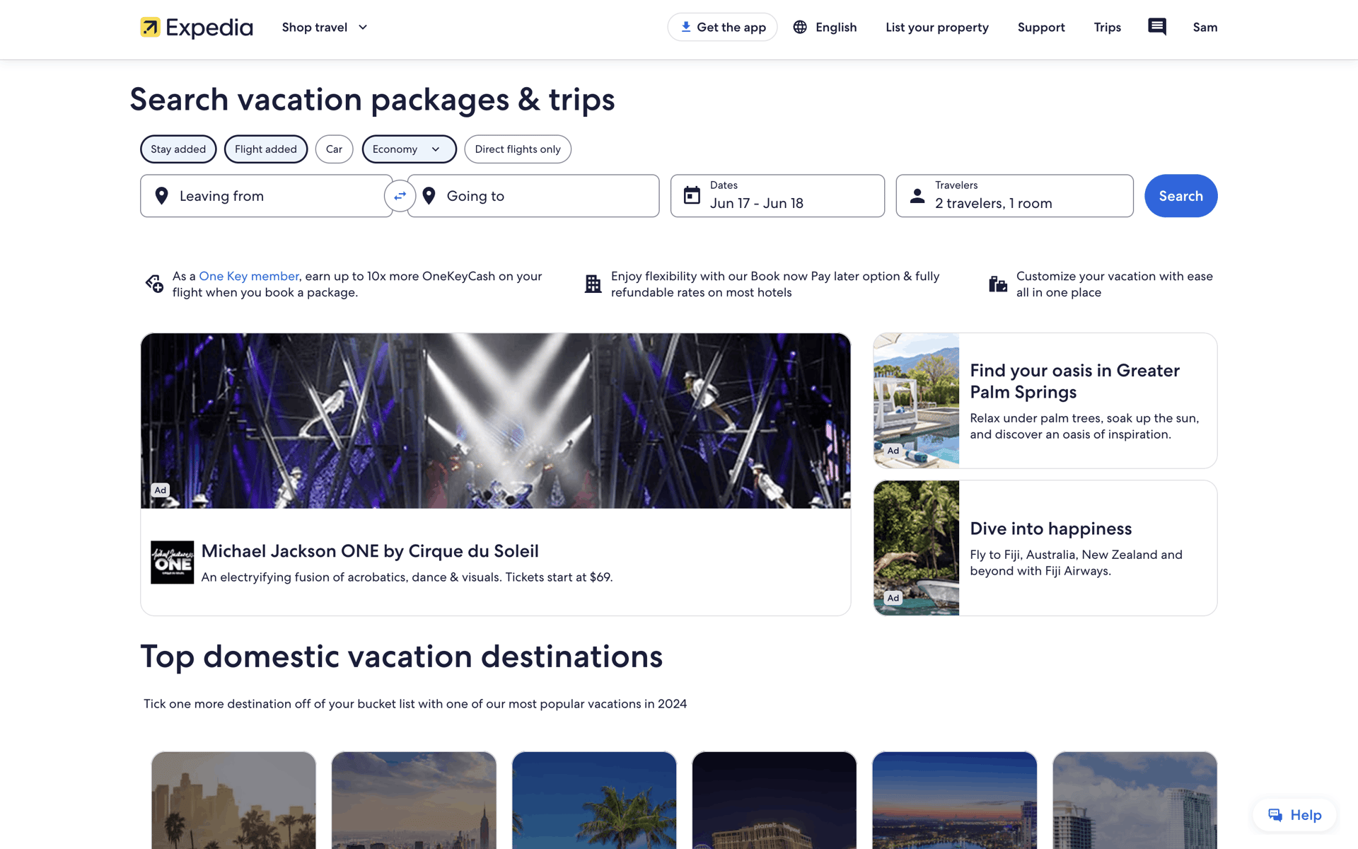 Expedia Web Travel & Transportation interface screenshot 22
