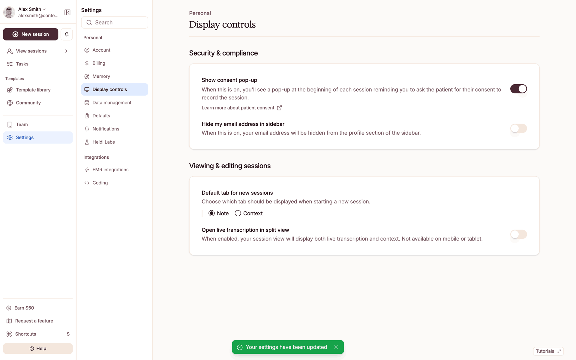 Heidi Web AI interface screenshot 10