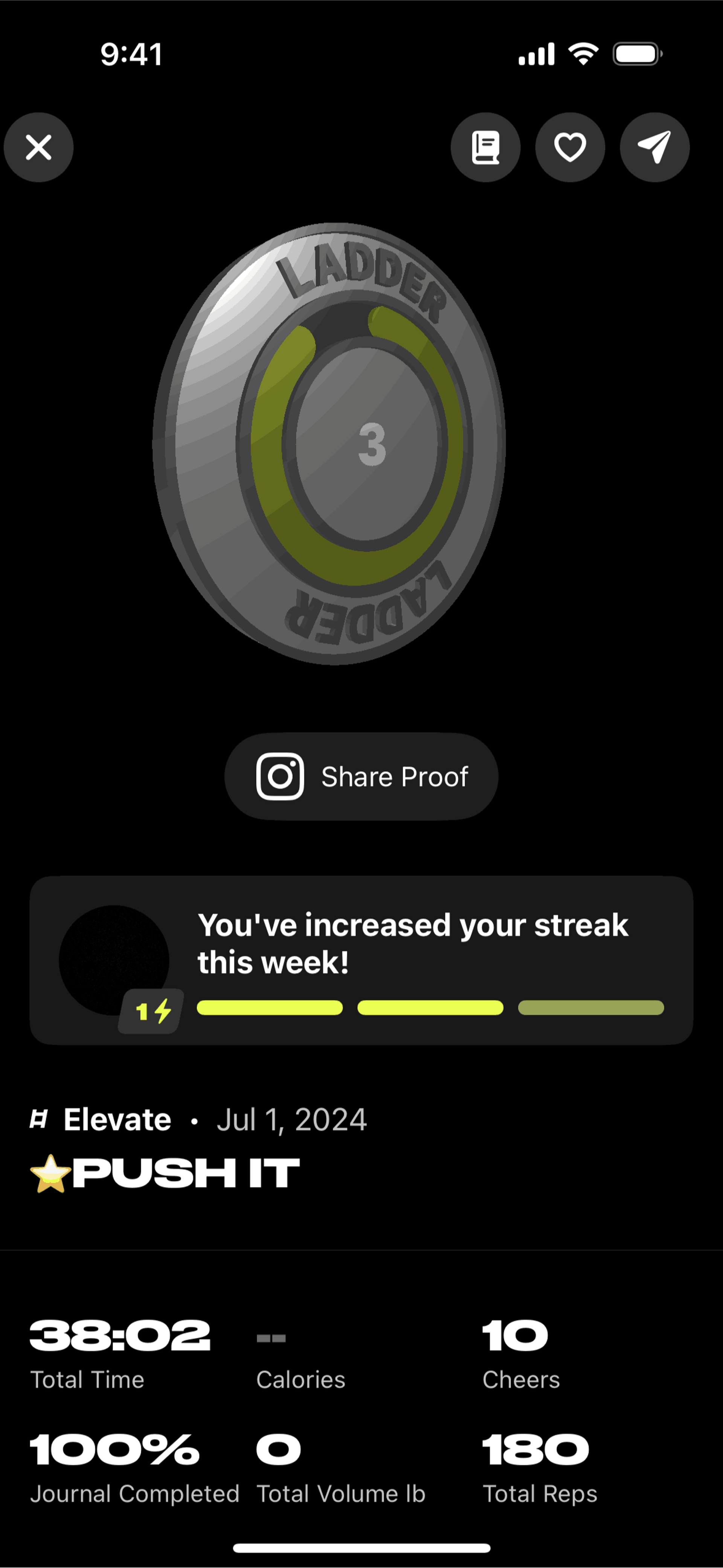 Ladder iOS Health & Fitness interface screenshot 24