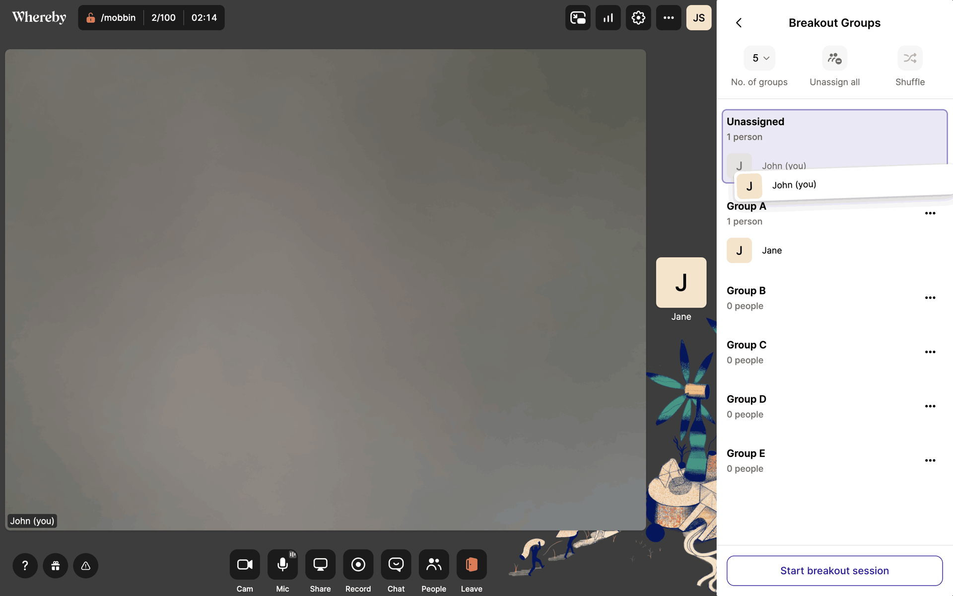Whereby Web Business interface screenshot 16