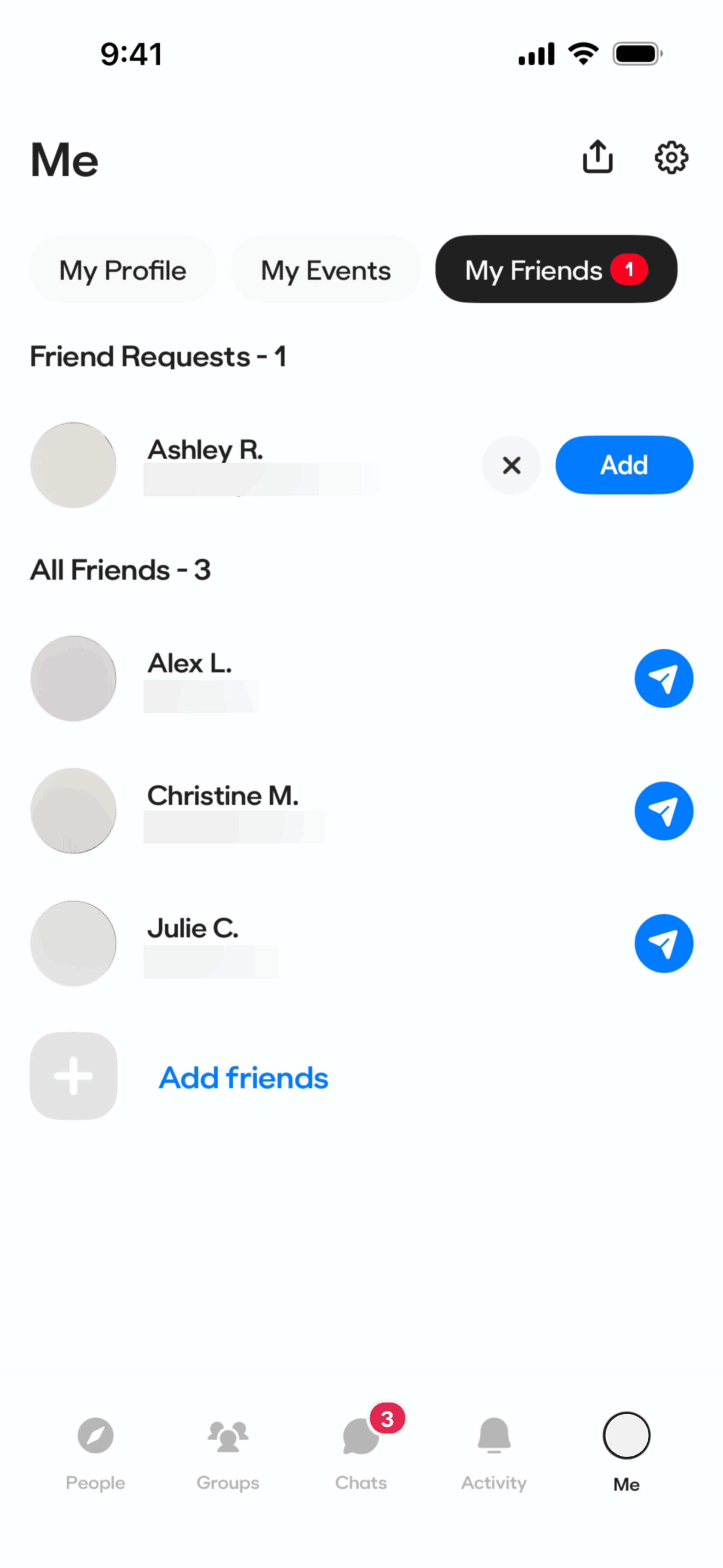 BFF iOS Social Networking interface screenshot 12