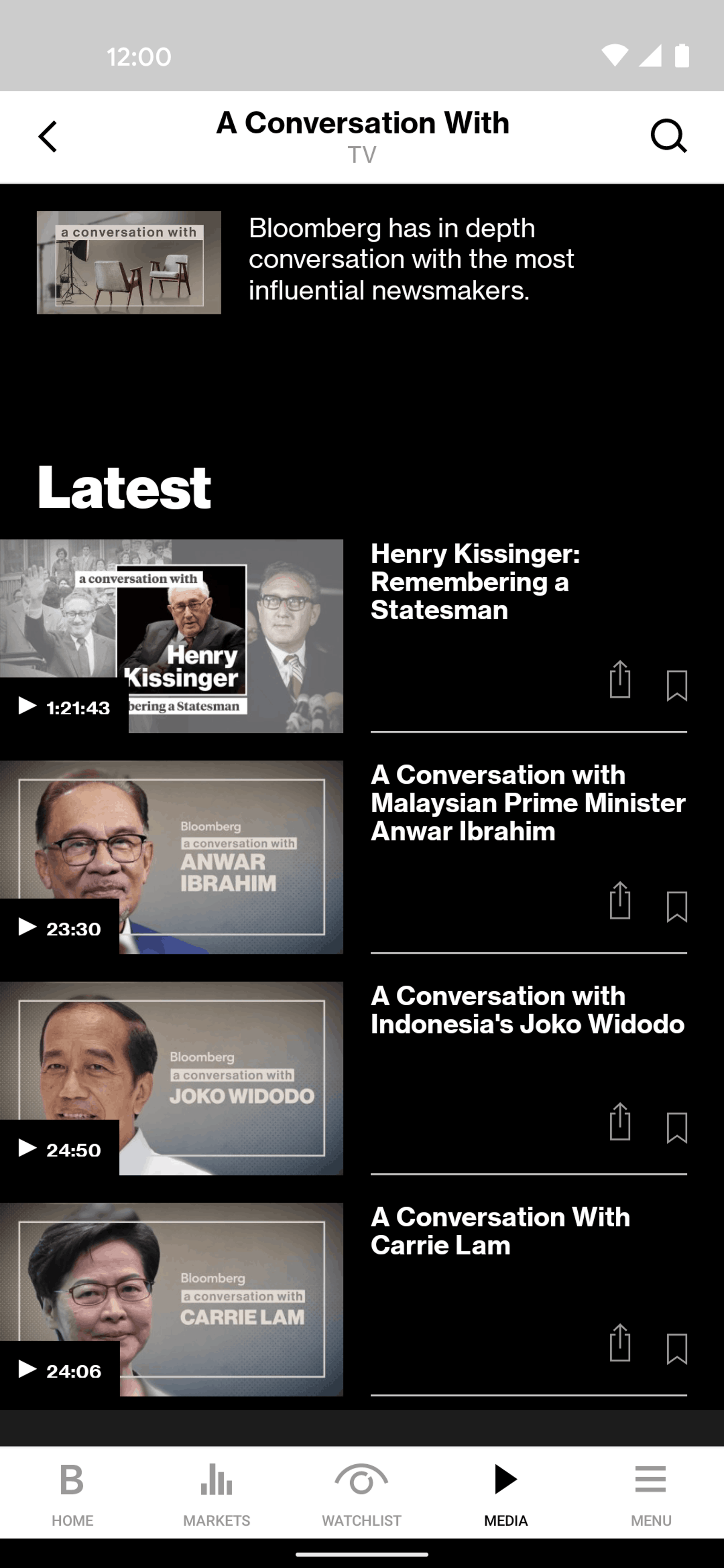 Bloomberg Android News interface screenshot 7