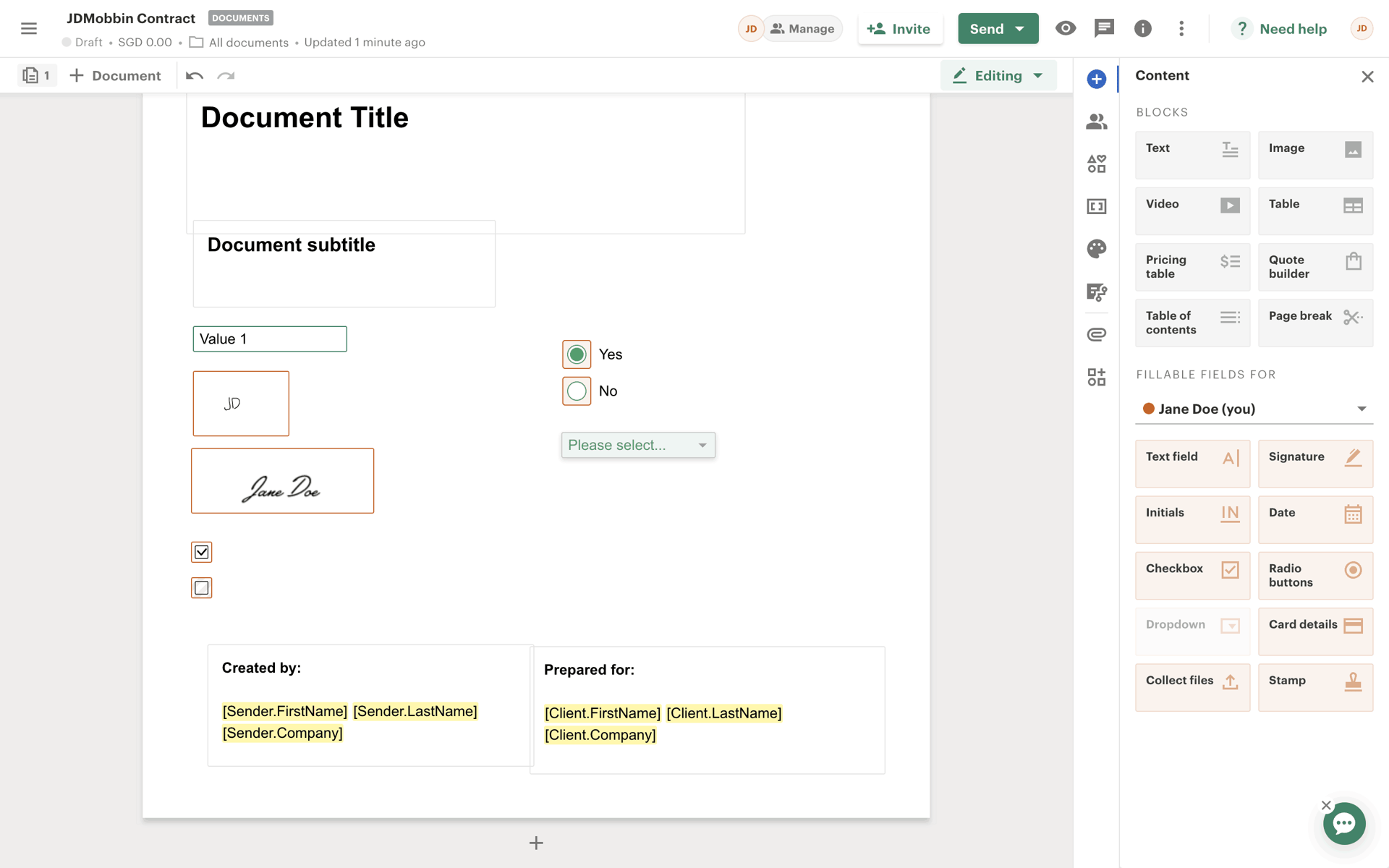 PandaDoc Web Business interface screenshot 5