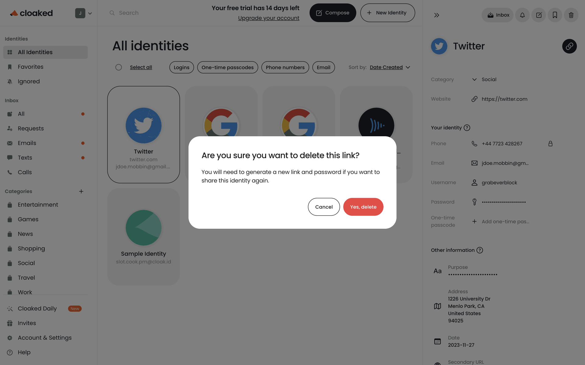 Cloaked Web Productivity interface screenshot 12