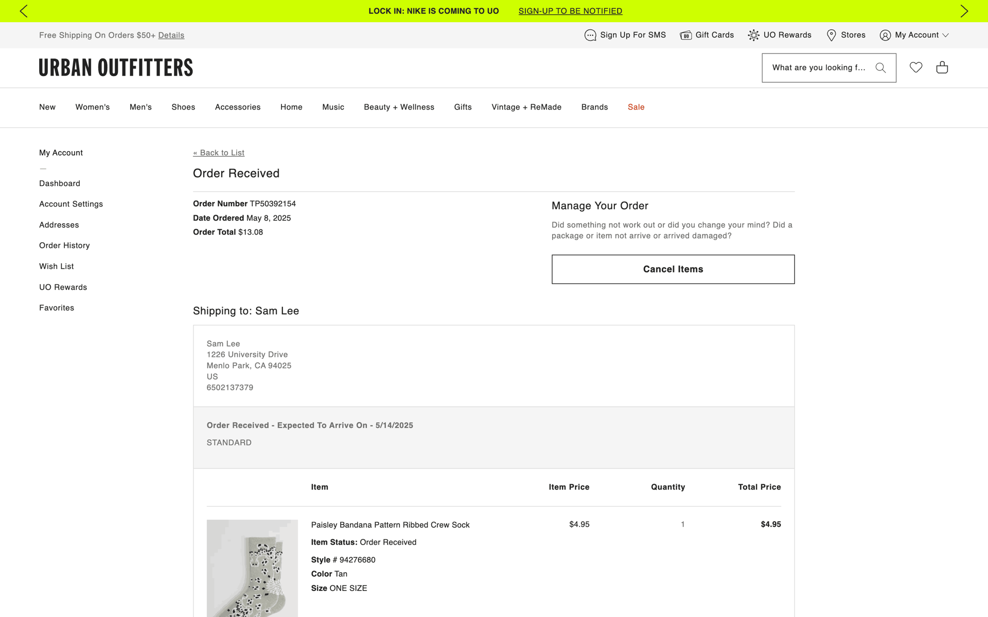 Urban Outfitters Web Shopping interface screenshot 14