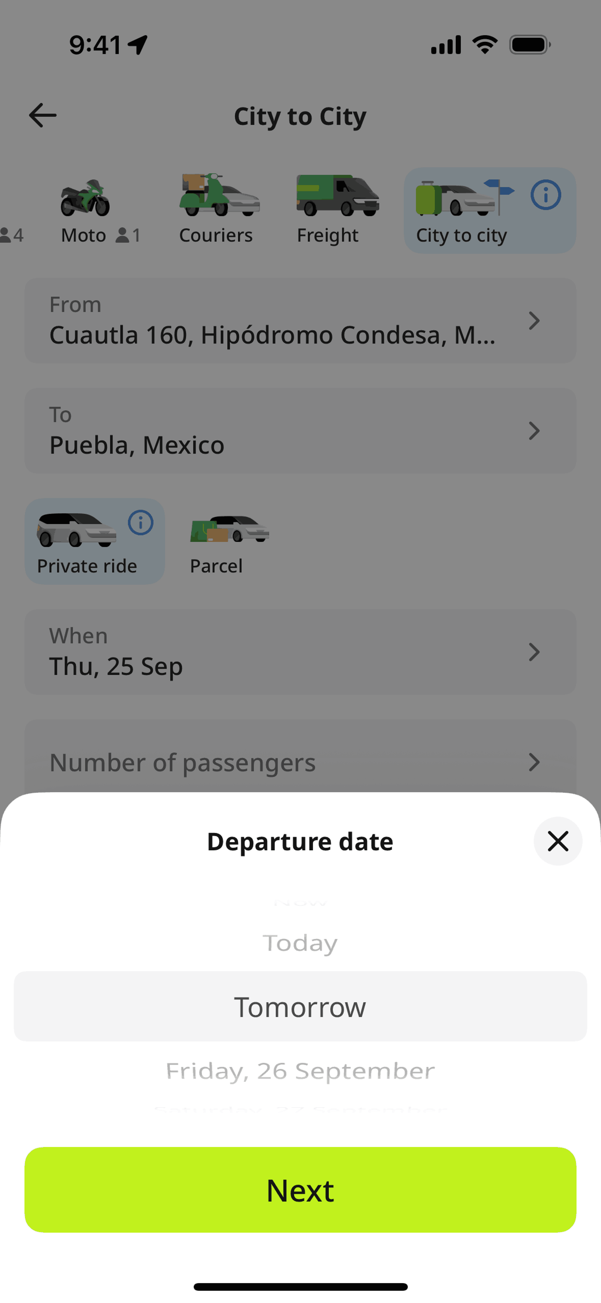 inDrive iOS Travel & Transportation interface screenshot 13