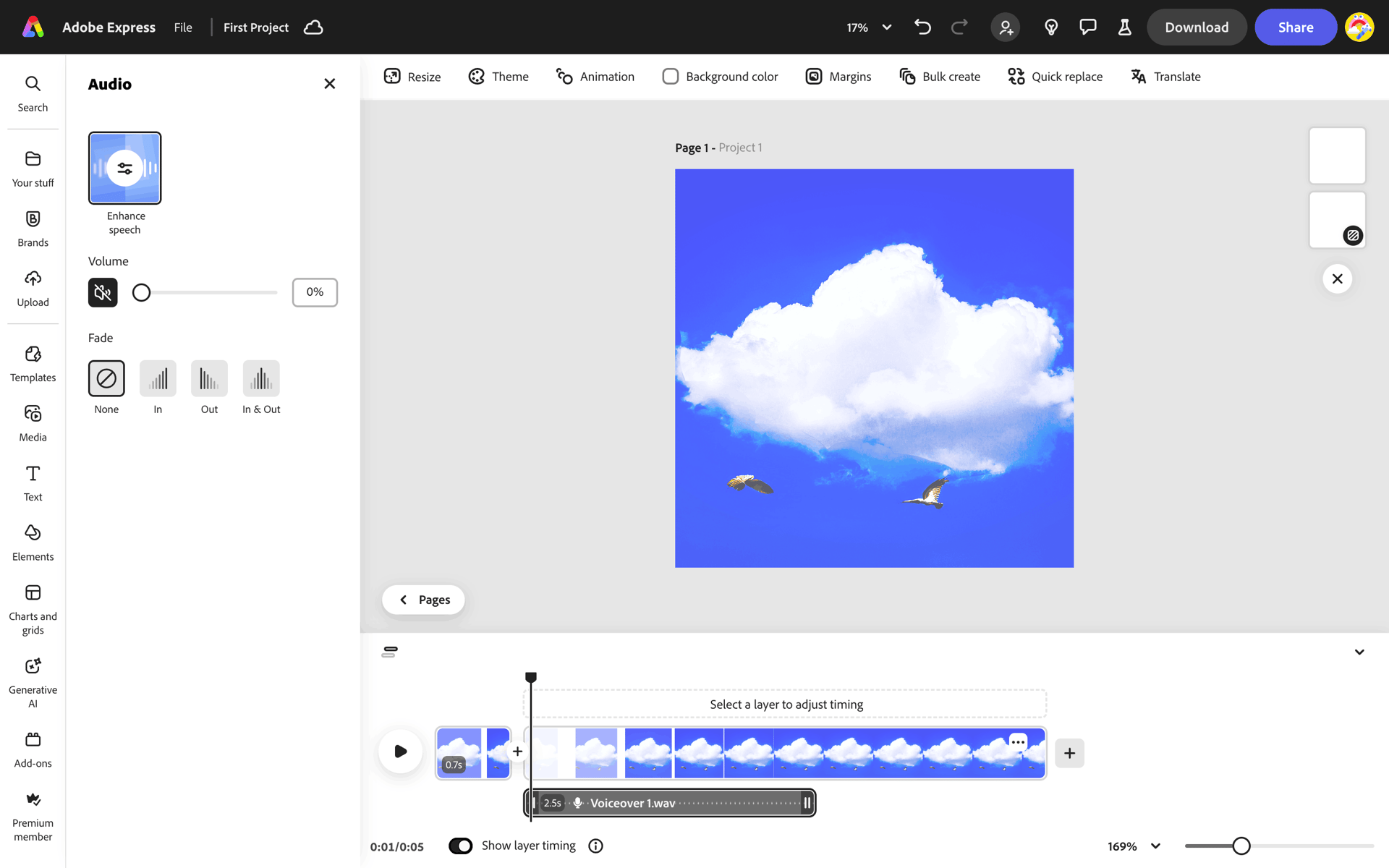 Adobe Express Web AI interface screenshot 4
