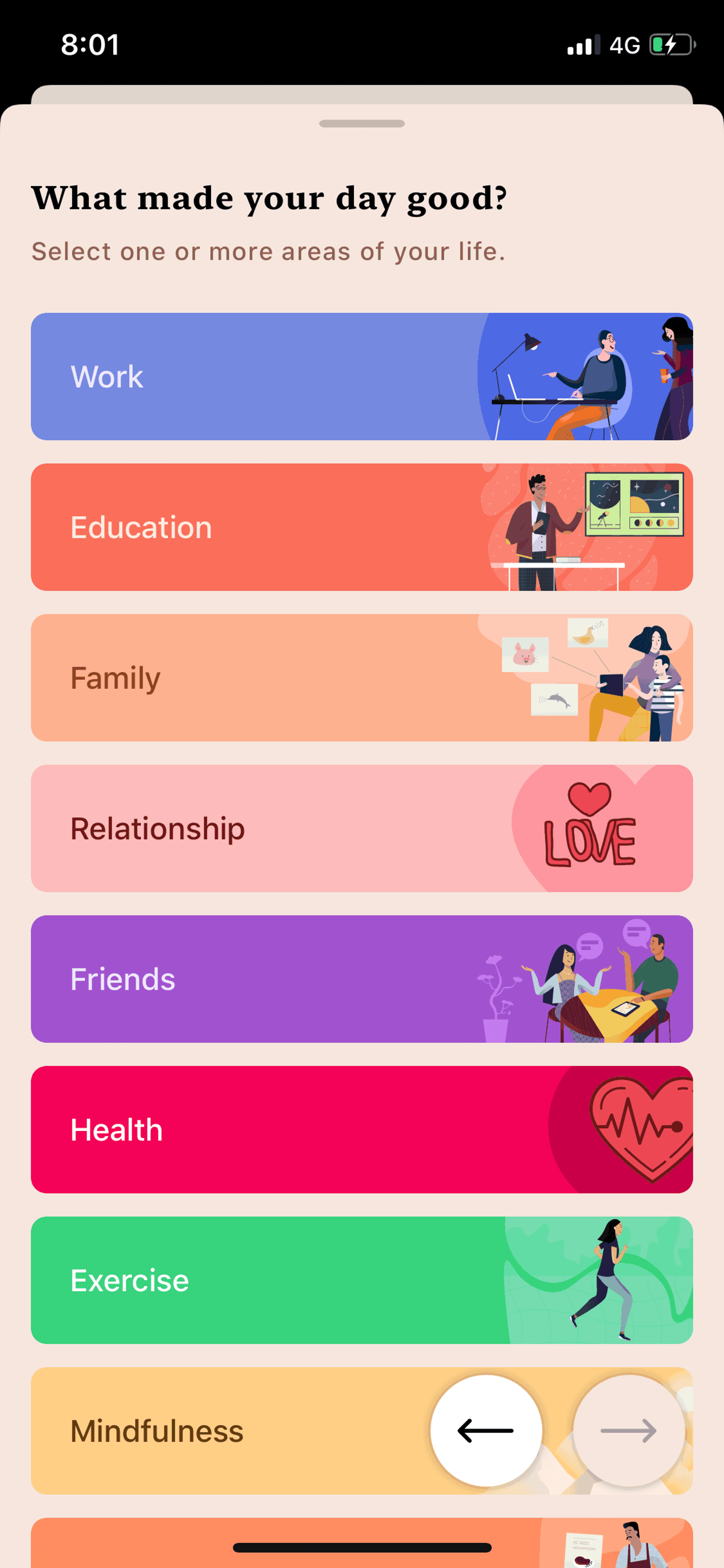 Tangerine iOS Health & Fitness interface screenshot 10