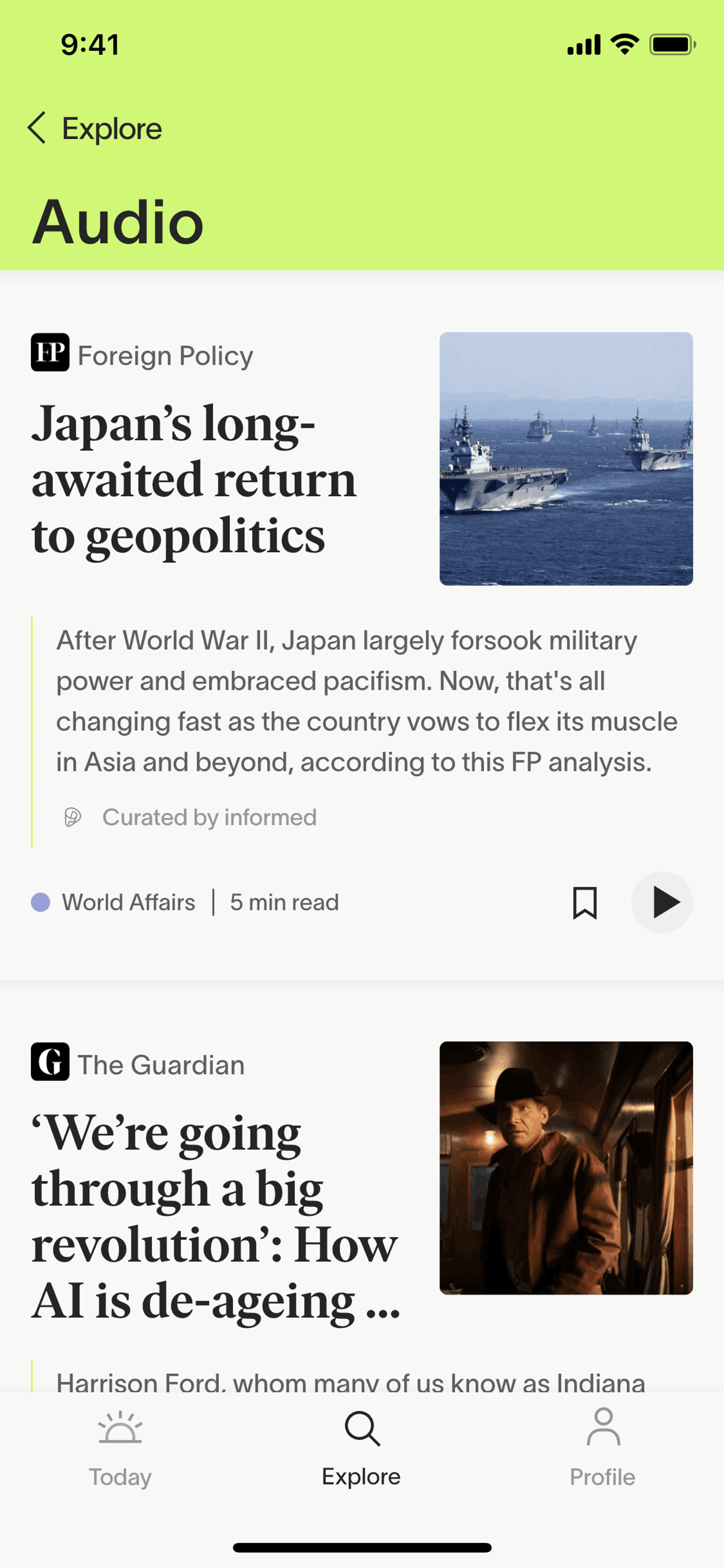 informed News iOS News interface screenshot 22