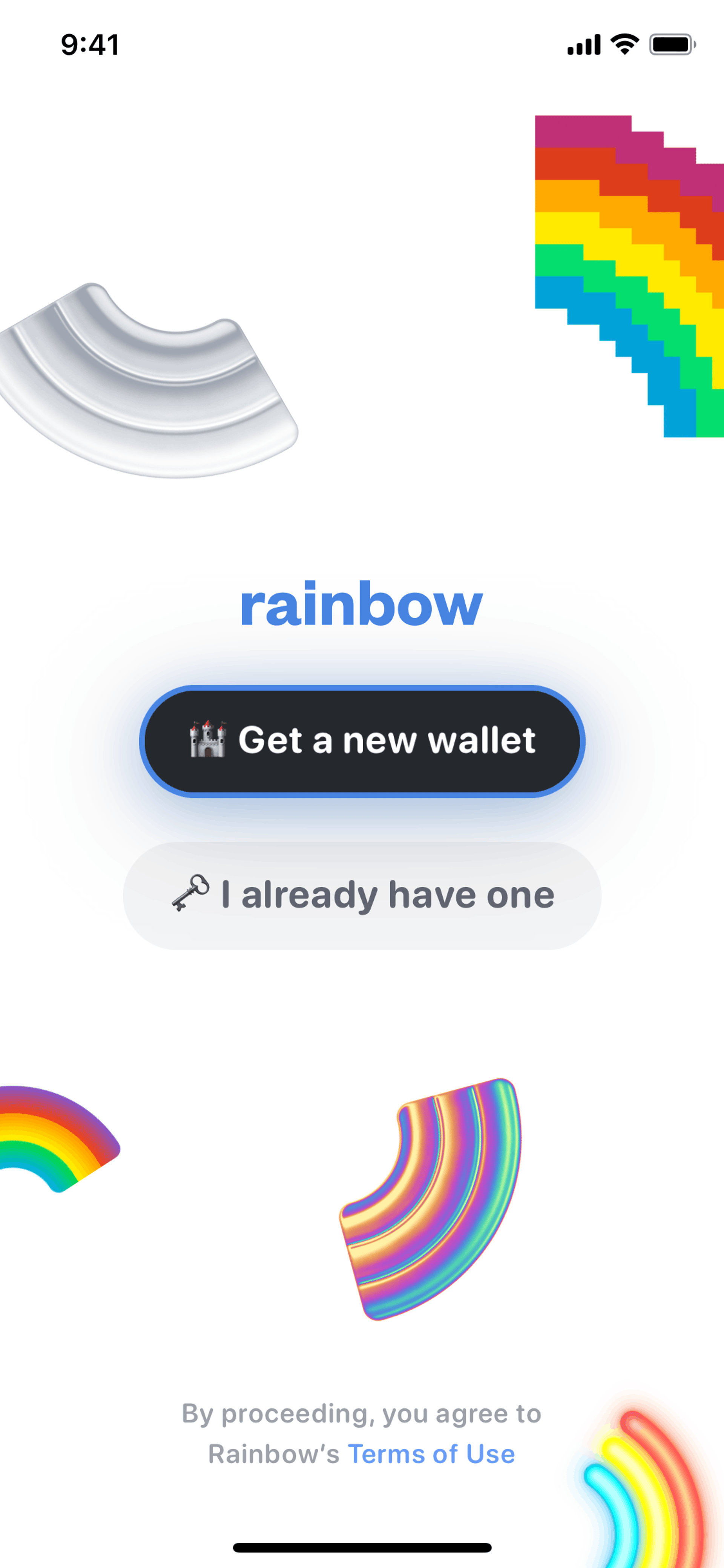 Rainbow iOS Finance interface screenshot 2