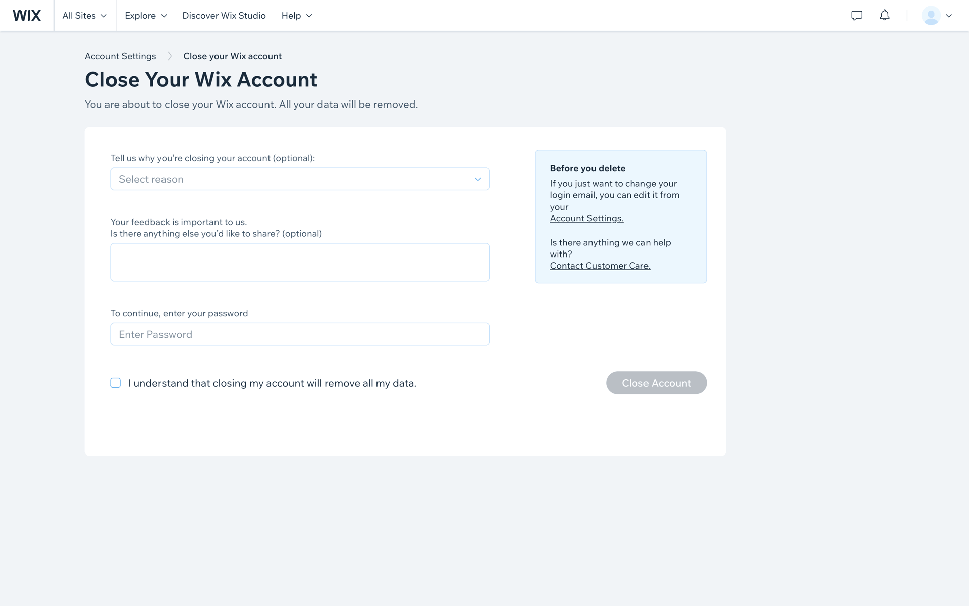 Wix Web Business interface screenshot 18