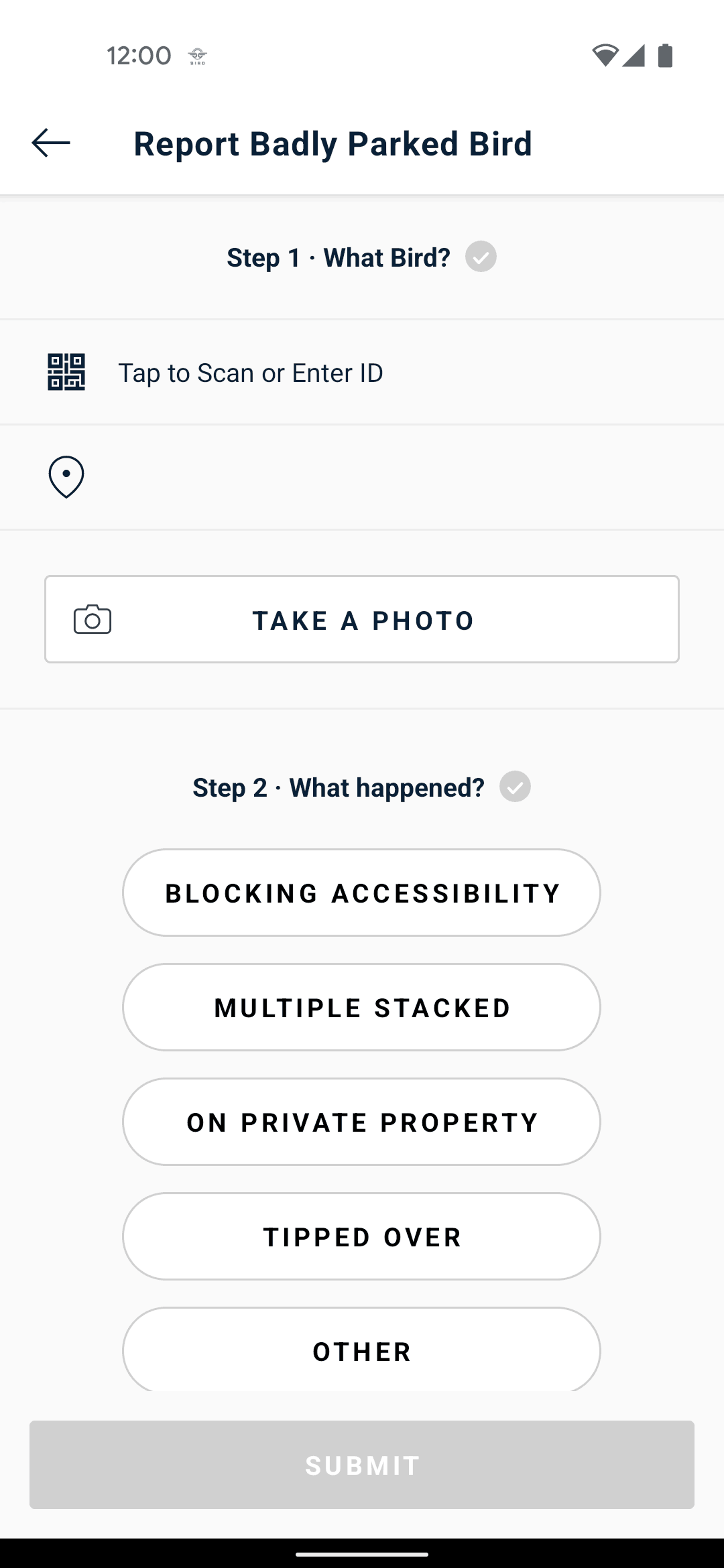 Bird Android Travel & Transportation interface screenshot 10