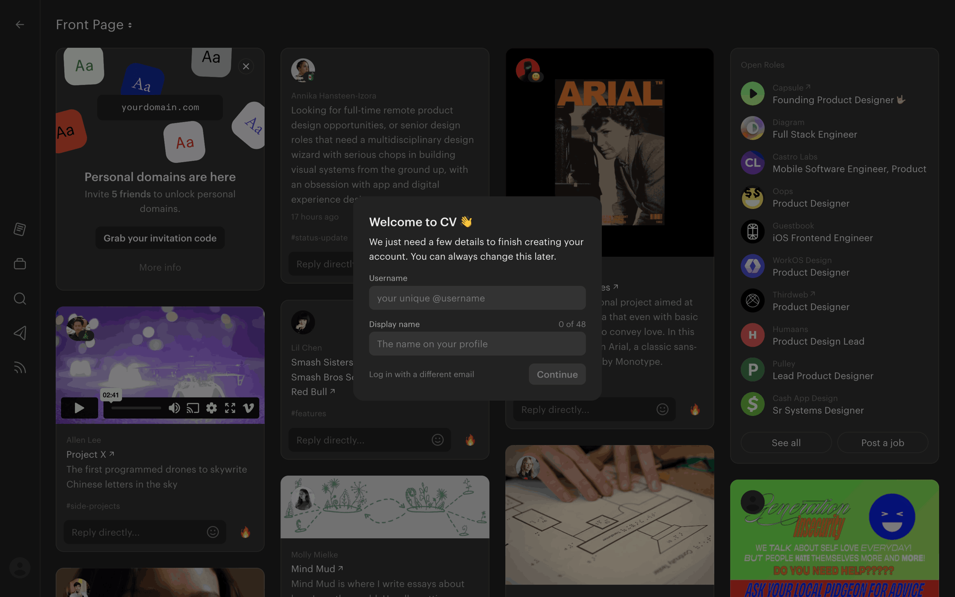 Read.cv Web Social Networking interface screenshot 9