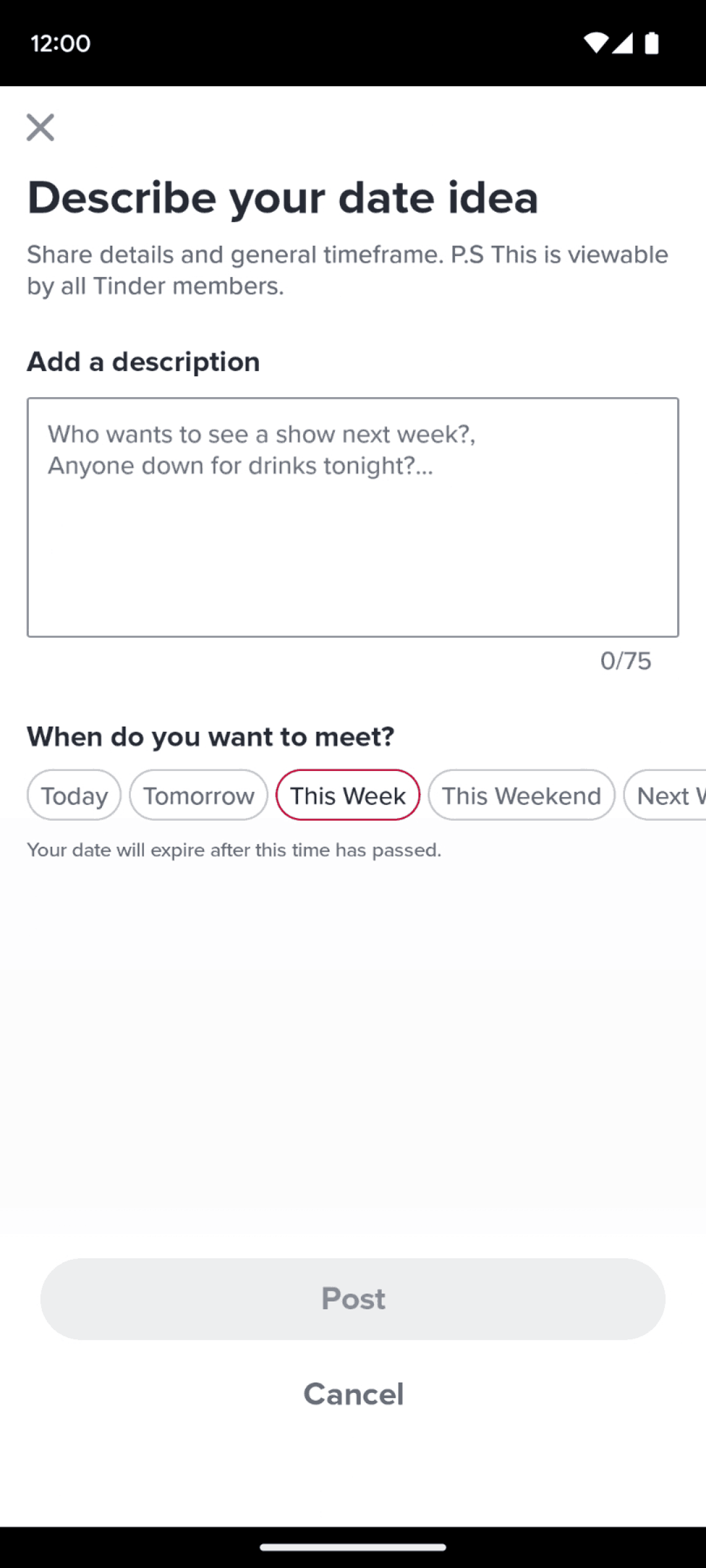 Tinder Android Social Networking interface screenshot 8