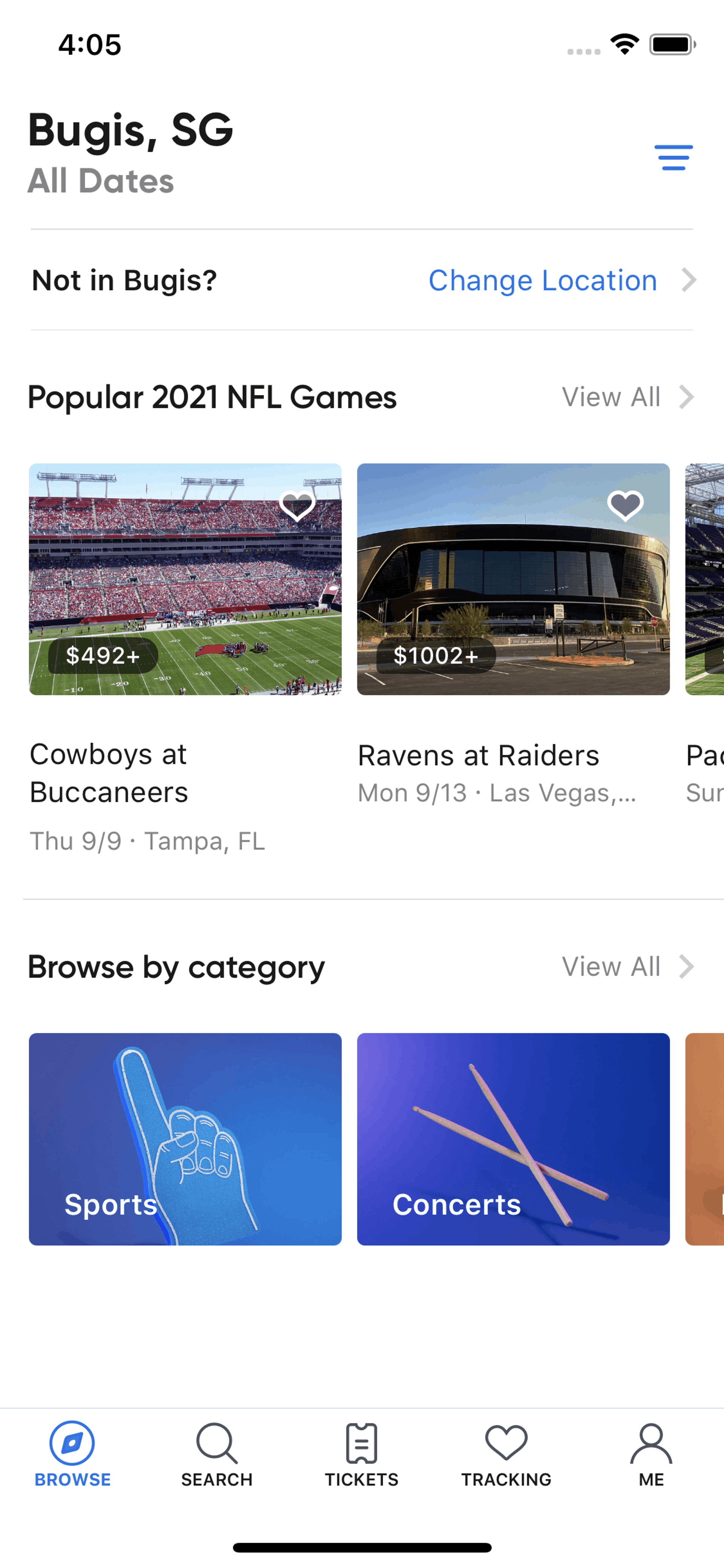 SeatGeek iOS Entertainment interface screenshot 7