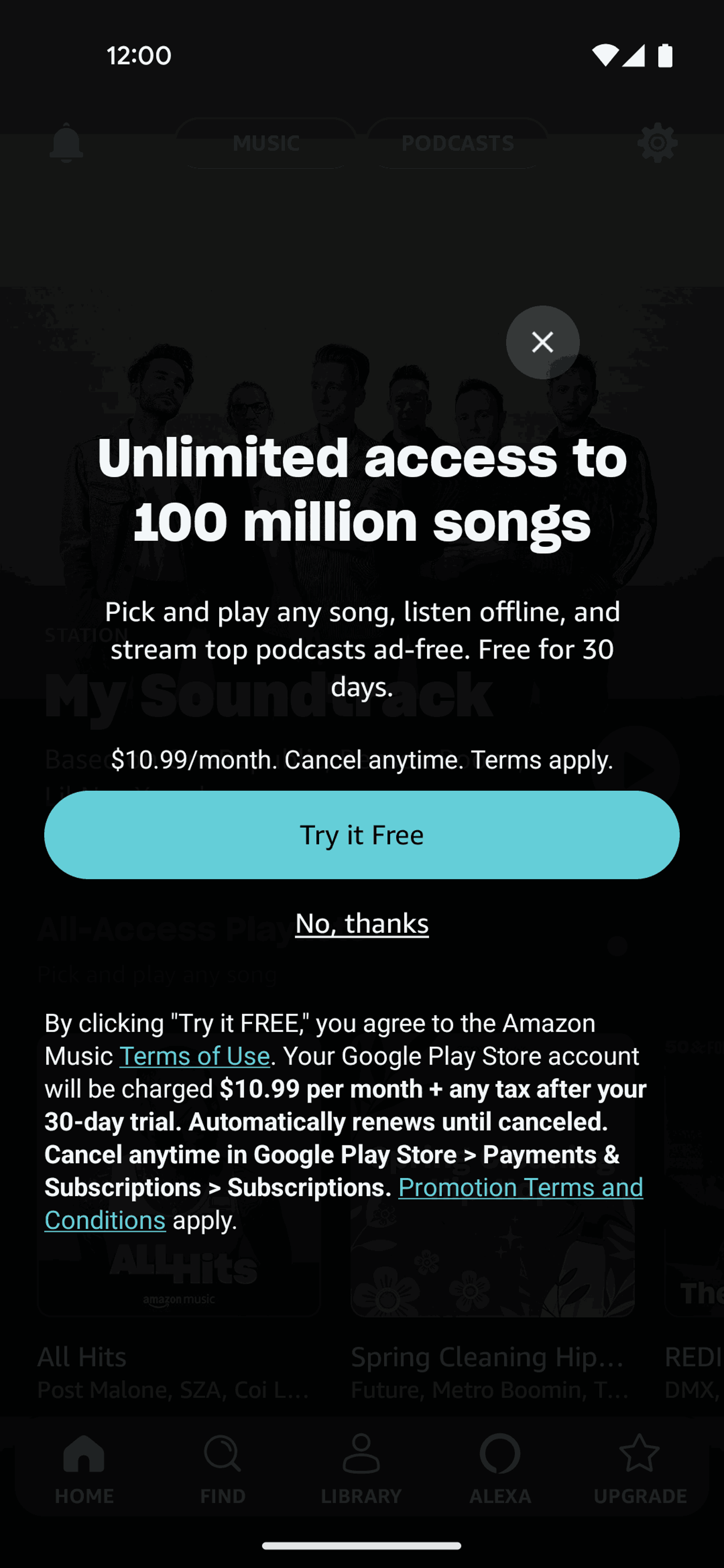 Amazon Music Android Music & Audio interface screenshot 13