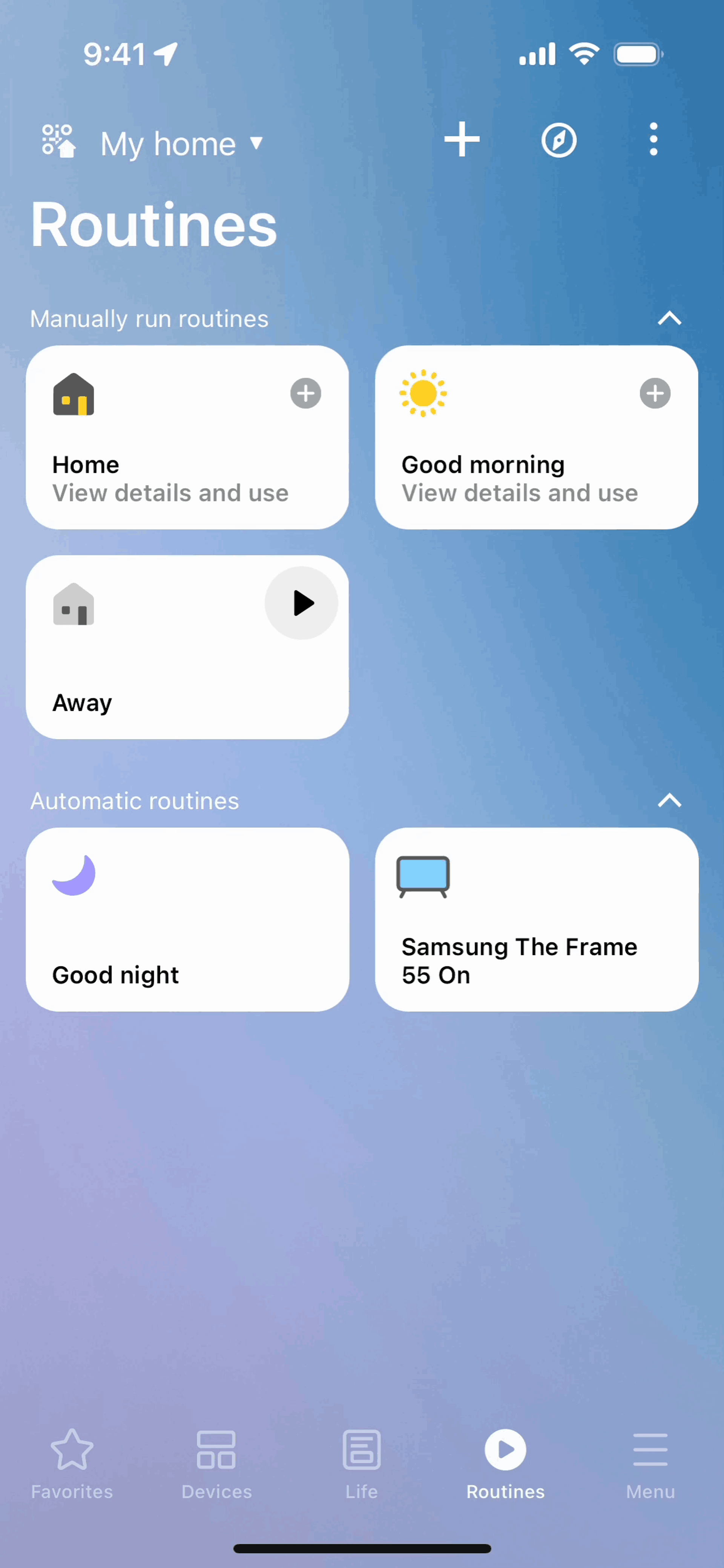 SmartThings iOS Productivity interface screenshot 3