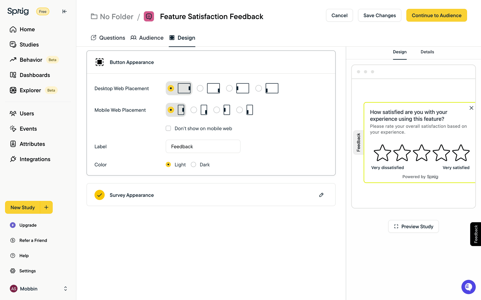 Sprig Web Business interface screenshot 16