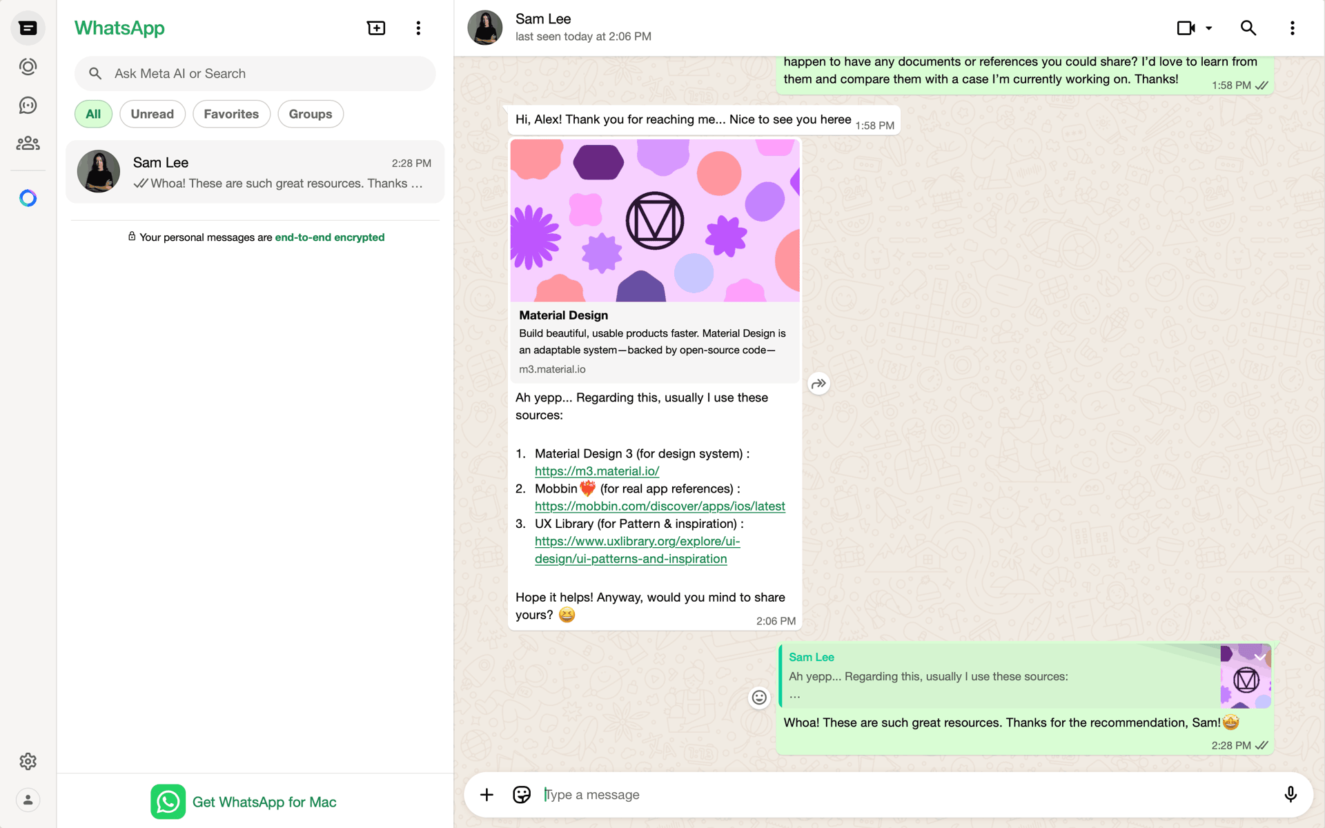 WhatsApp Web Social Networking interface screenshot 9