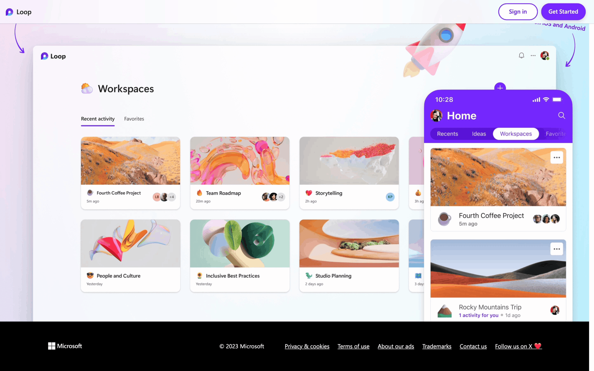 Microsoft Loop Web Collaboration interface screenshot 3