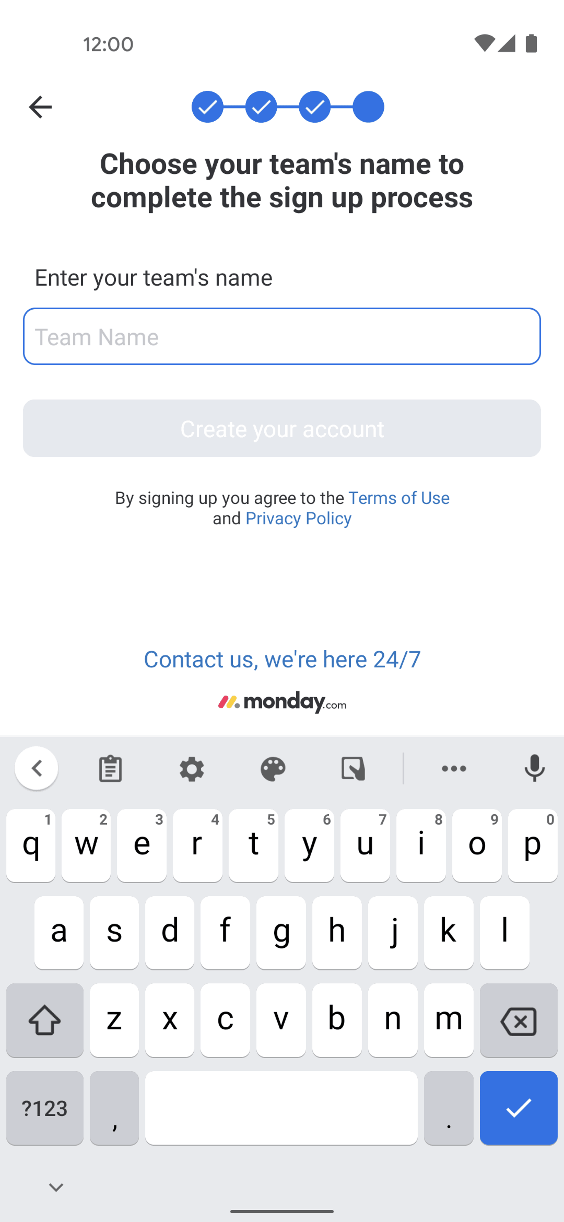 monday.com Android Collaboration interface screenshot 16